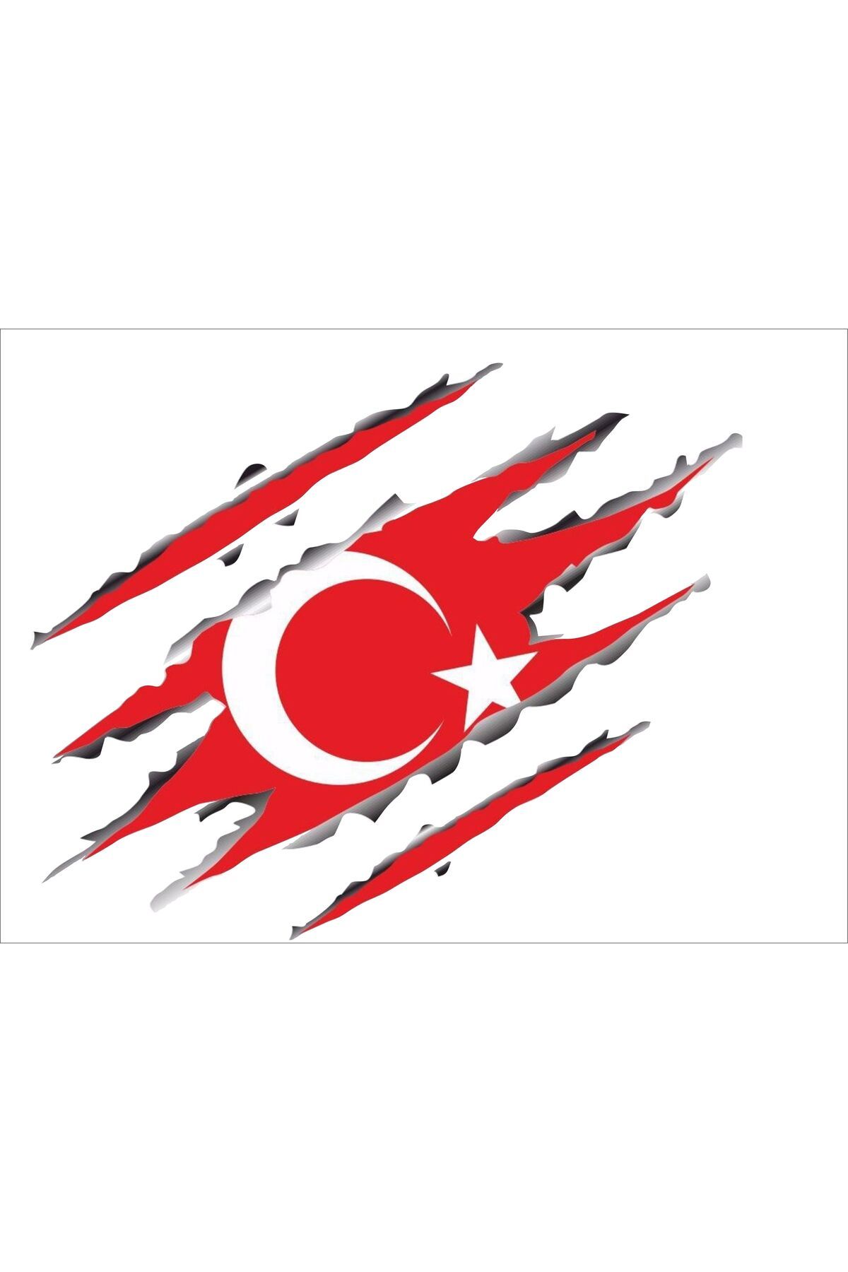 SEÇ Pençe Türk Bayrağı Renkli Sticker Çok Amaçlı Sticker Etiket