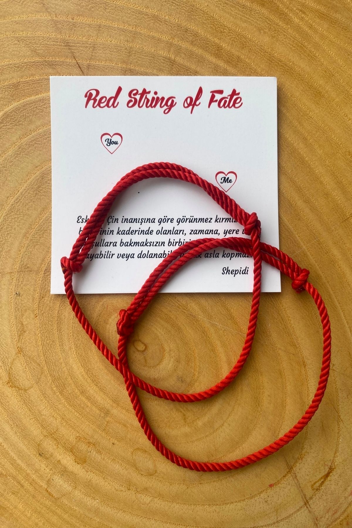 Shepidi 2'li Sevgililer Günü Kırmızı Ip Red String Of Fate Kabala Uzakdoğu Inanış Dilek Şans Bilekliği