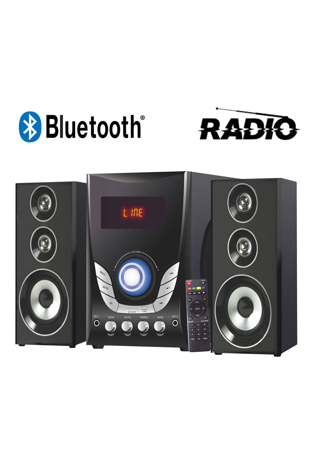 SFL Product Bluetooth Ses Sistemi Dijital Büyük 2.1 Subwoofer  Usb Bluetooth Radio TV Uyumlu Kablosuz Hoparlör