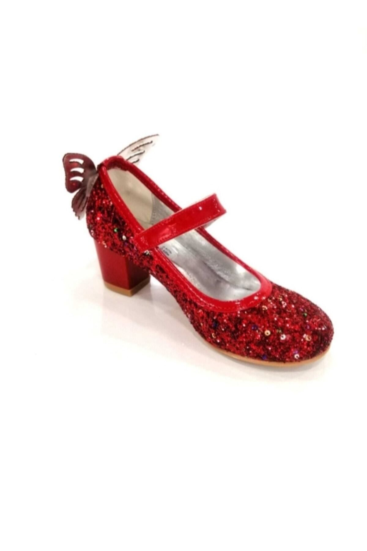 PATİK BEBE Kırmızı Topuklu Kelebekli Kız Çocuk Ayakkabı