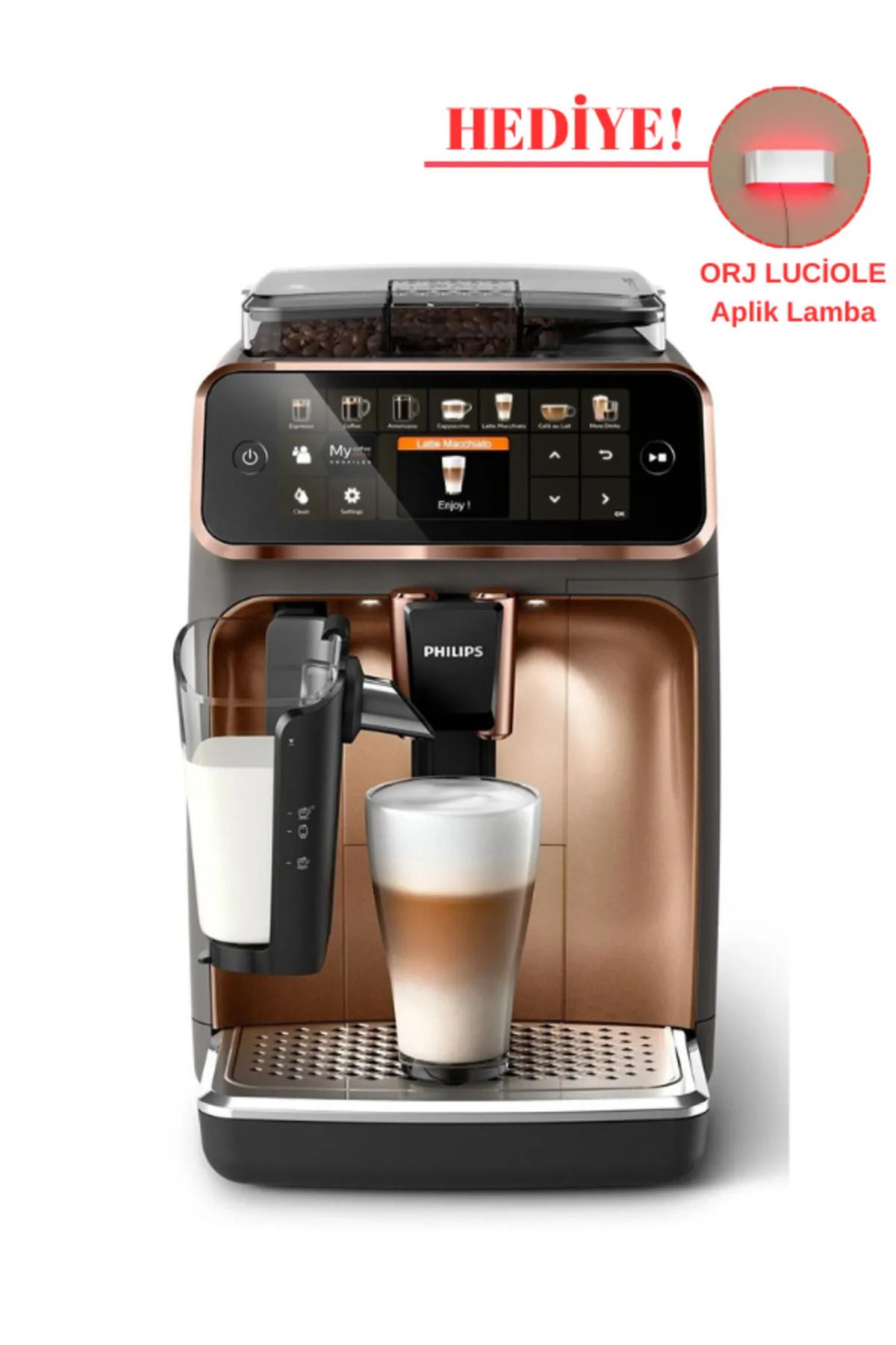 Philips 5000 Seri LatteGo Süt Çözümlü 12 Farklı İçecekli Tam Otomatik Kahve ve Espresso Makinesi