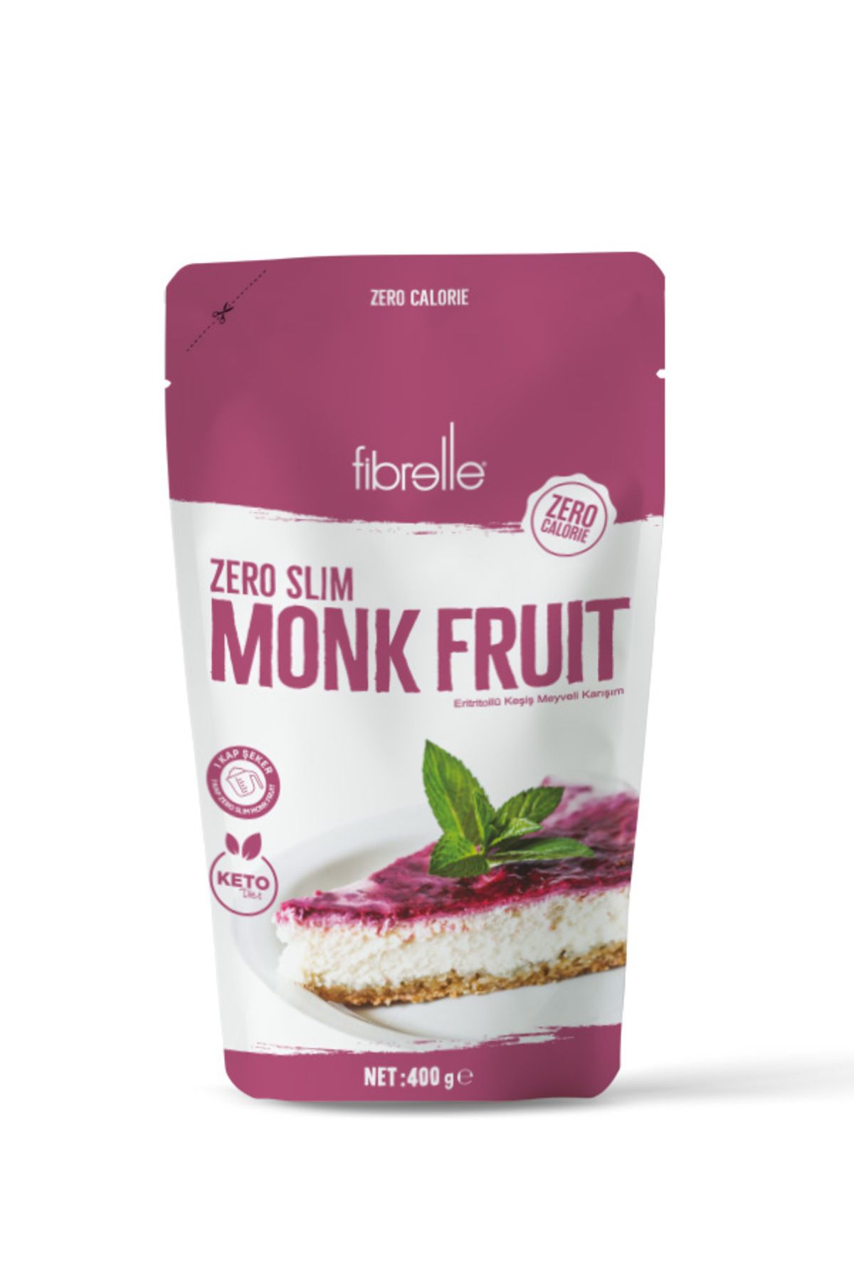Fibrelle Zero Slim Monk Fruit 400 G / Tatlandırıcı / Ketojenik /