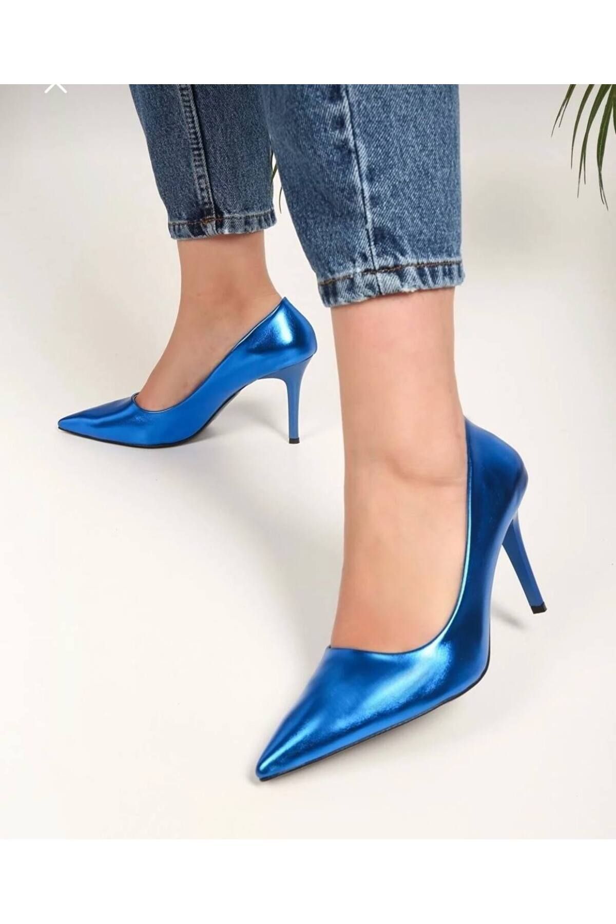 Essen Kadın metalik klasik topuklu ayakkabı stiletto