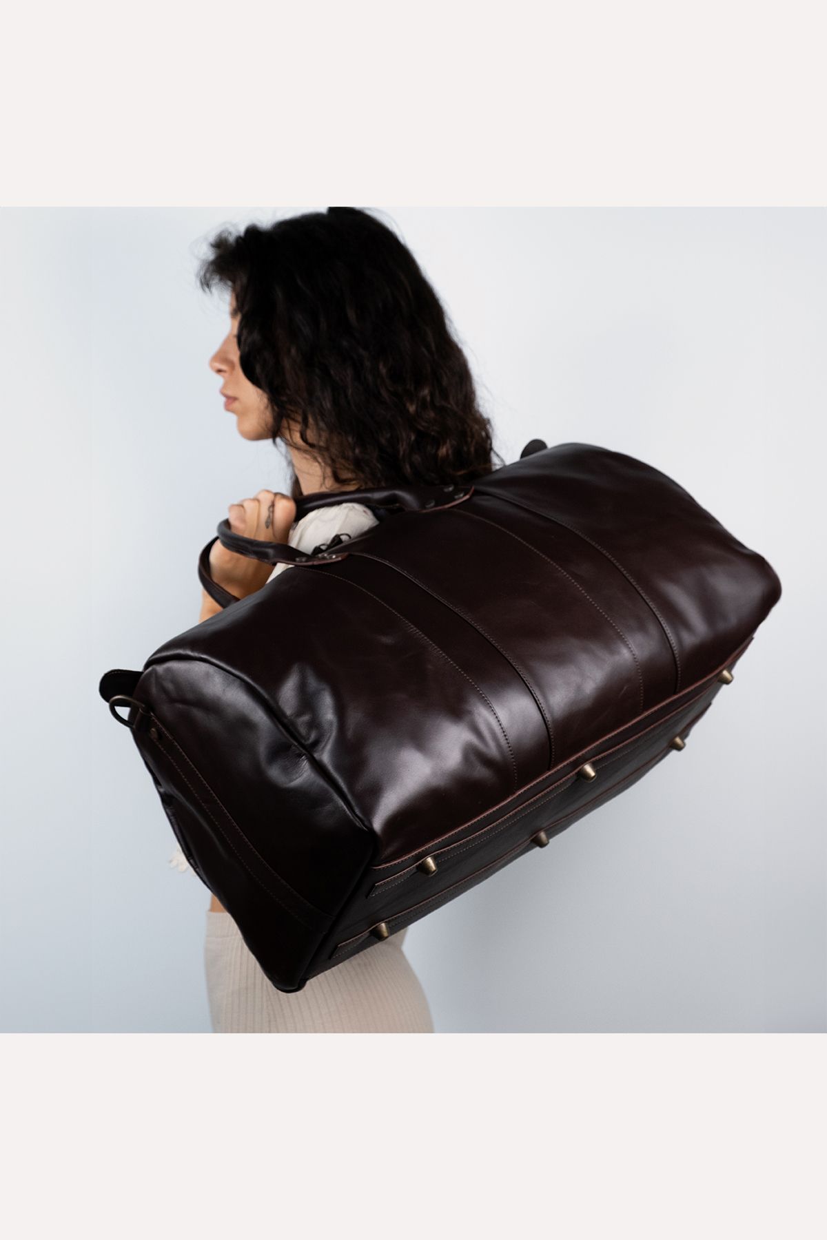 Monte Cristo Deri Unisex Valiz/bavul %100 Hakiki Deri seyahat çantası-kabin boy