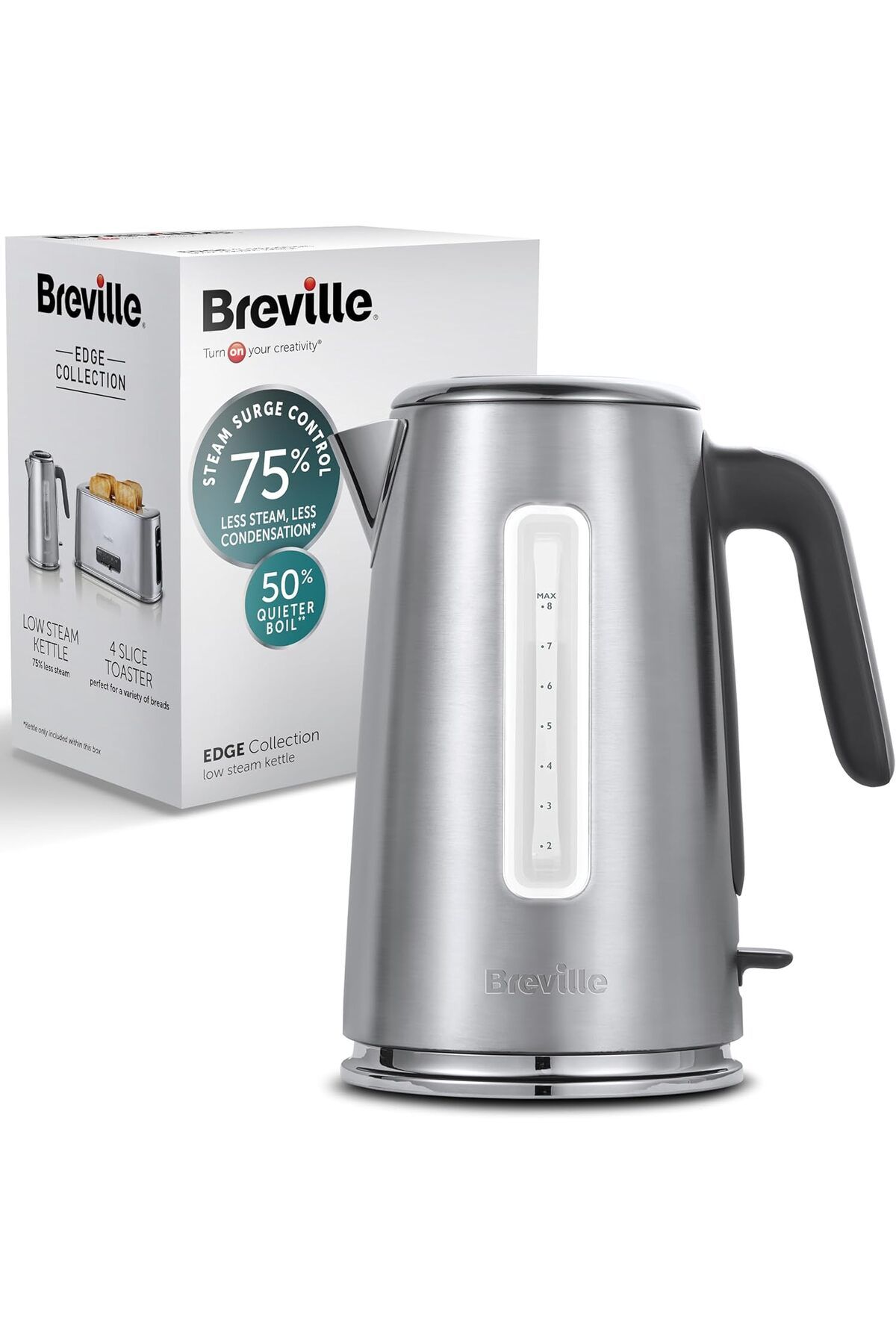 Breville Düşük Buharlı Su Isıtıcısı ,1,7L, 3kW Hızlı ve %50 Daha Sessiz Kaynatma Su Isıtıcısı,Kettle