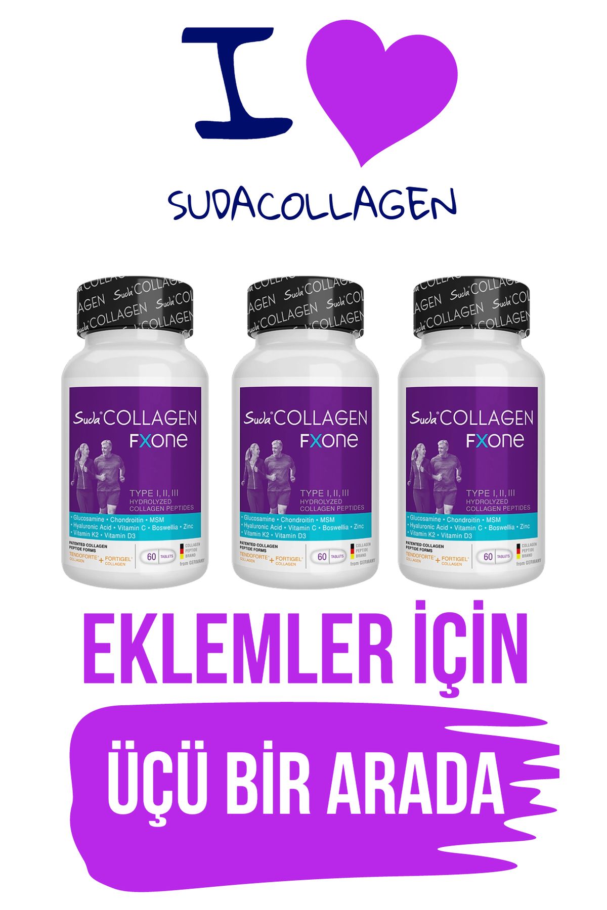 Suda Collagen 3'lü  Fxone Tip I-ıı-ııı Collagen Tablet