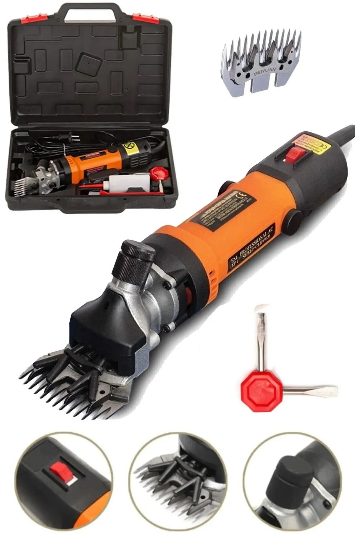MOONSHOP Pro Seri Metal Şanzuman Seri Kullanım 2400Wf Koyun Keçi Lama Kırpma Makinesi Isımaz Ürün.