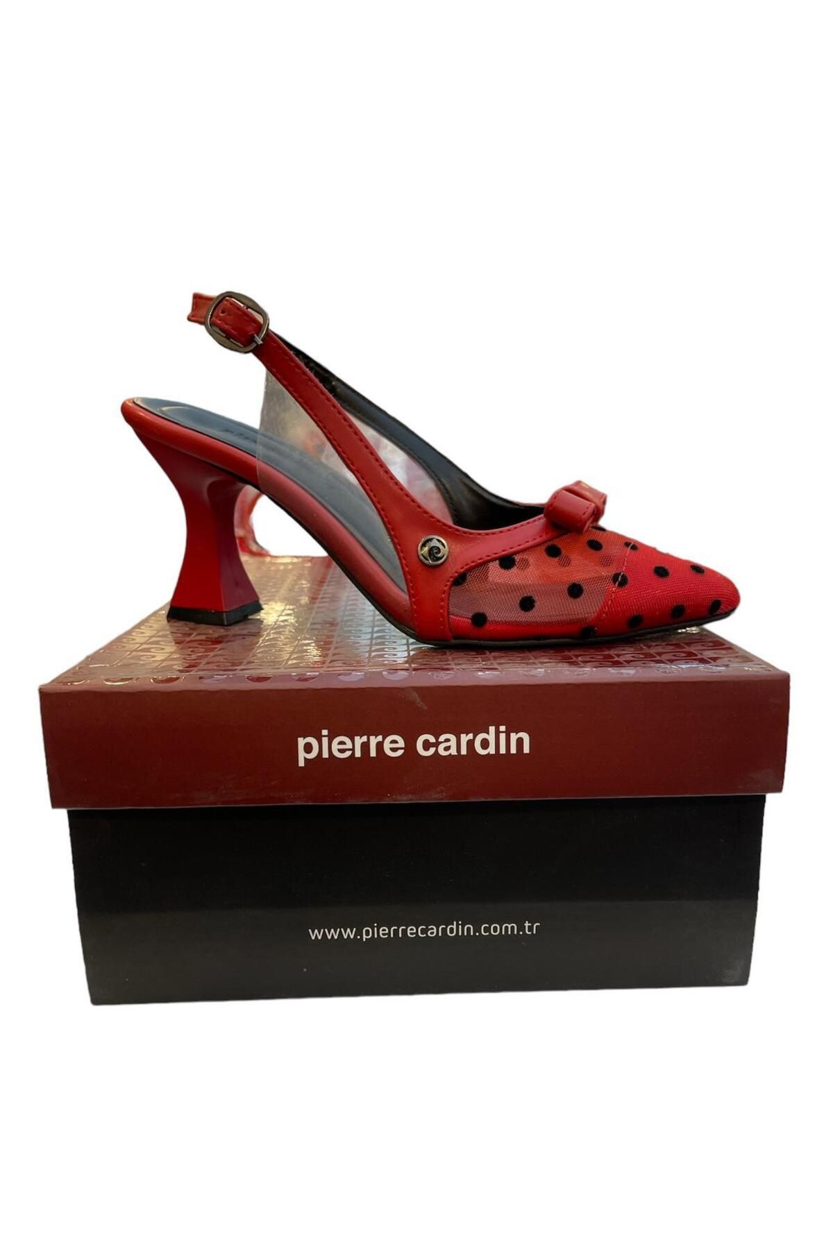 Pierre Cardin Kırmızı Puantiye Topuklu Ayakkabı