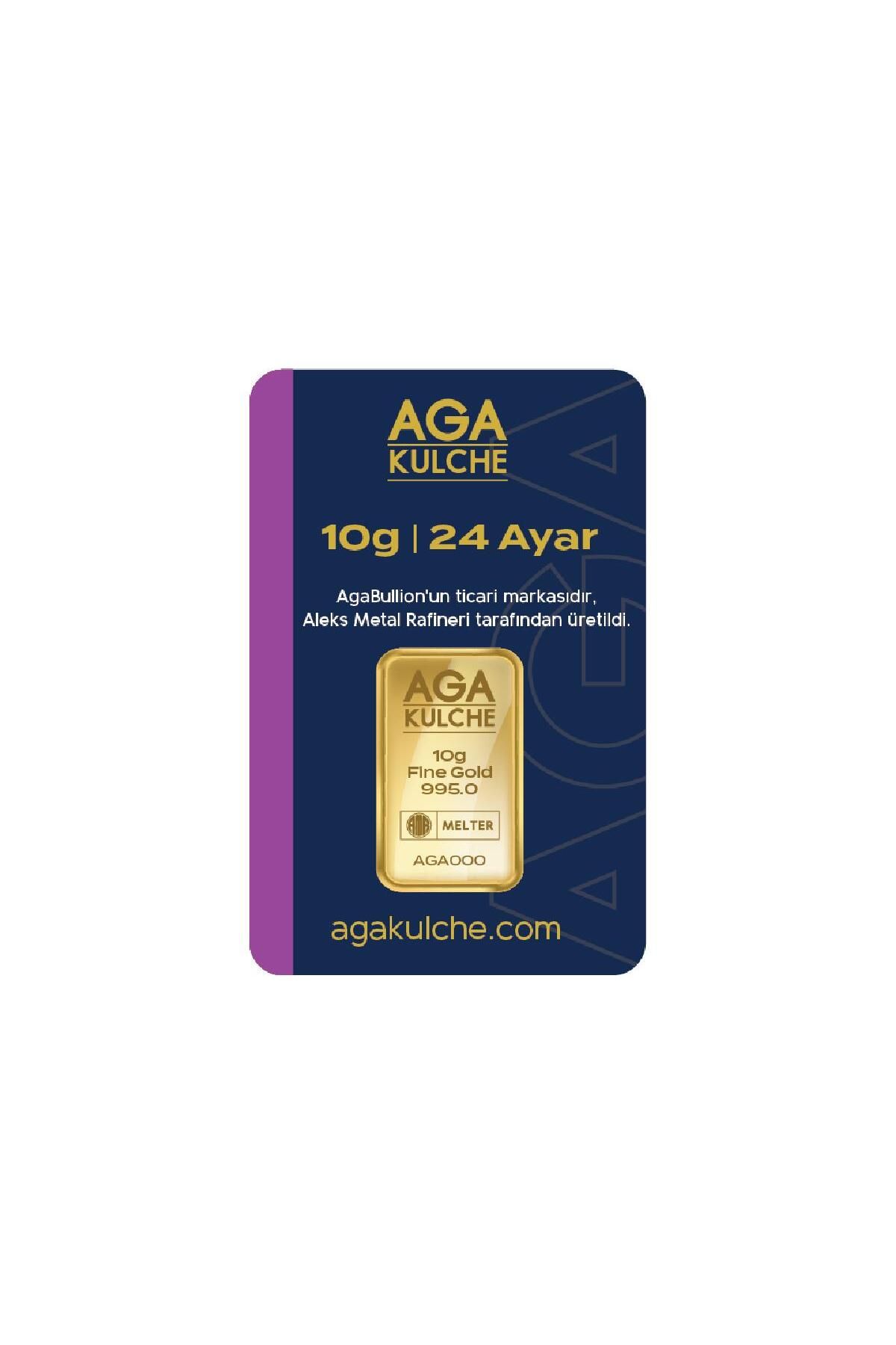 AgaKulche 10 gram Altın (995) 24 Ayar Külçe Altın -paketli