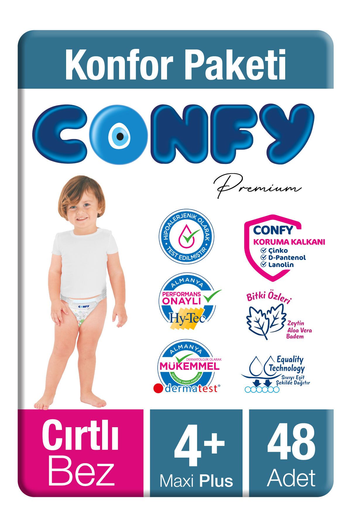 Confy Premium Bebek Bezi 4 Beden Maxi Plus 48 Adet