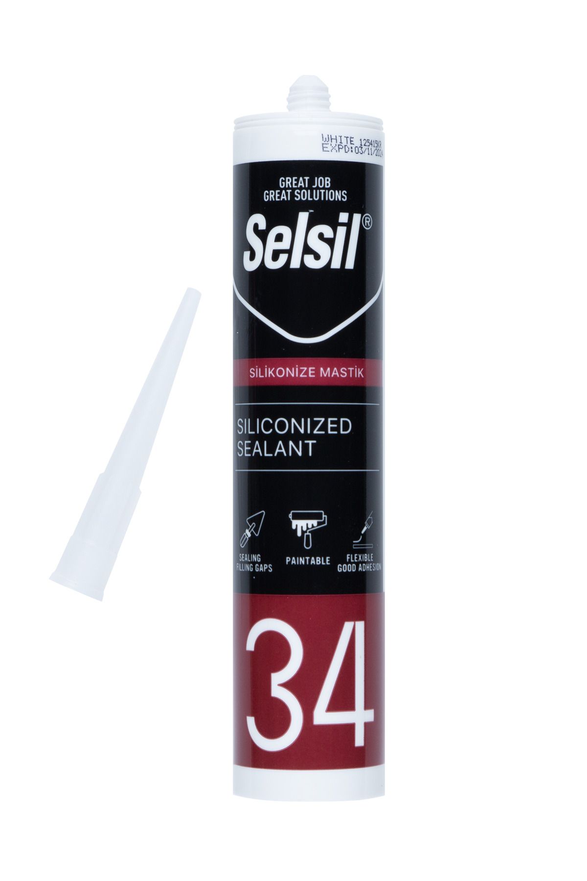 sesil Beyaz Silikonize Mastik 450 gr