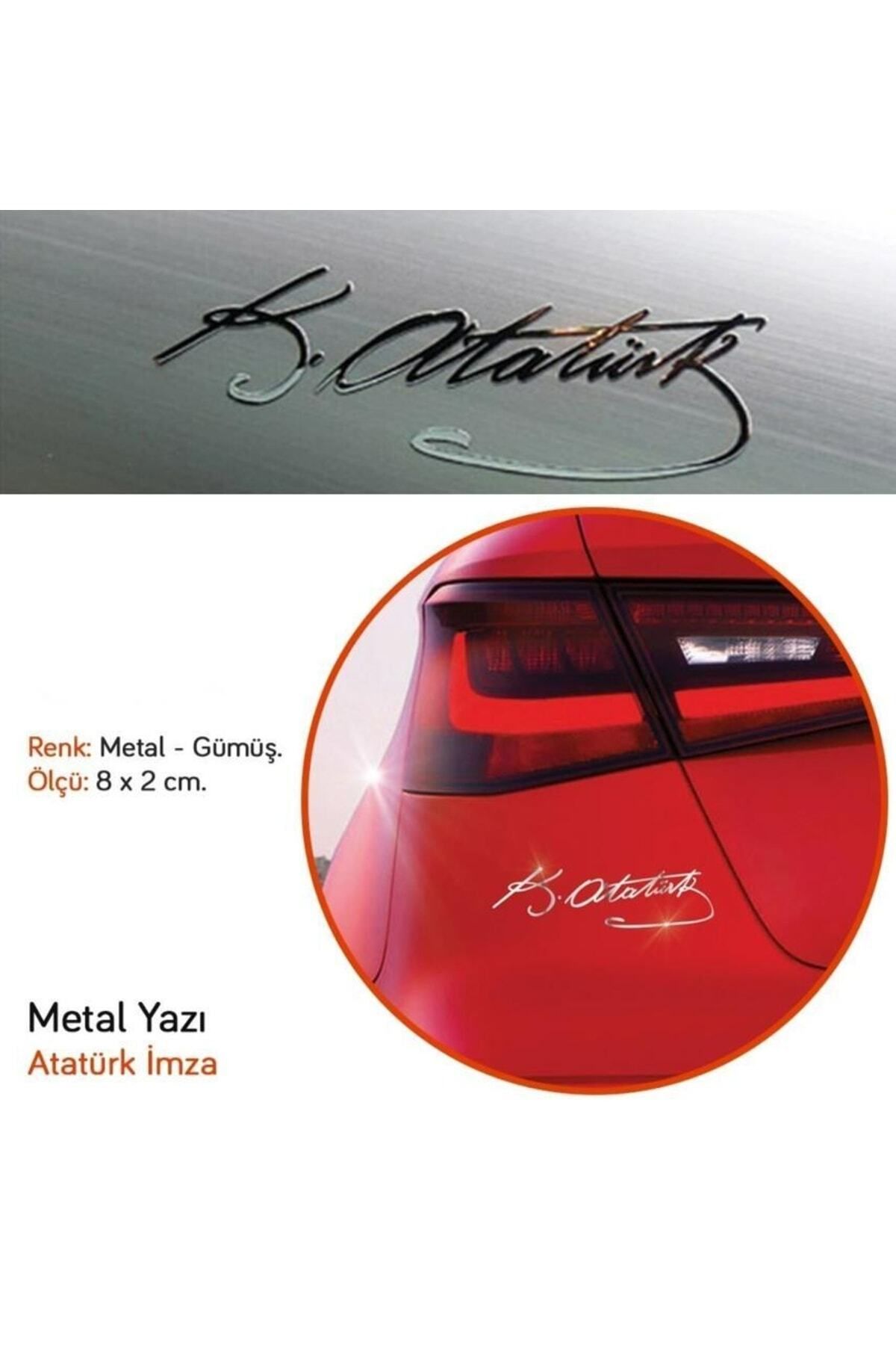 MasterCar Metal 8.5 Cm Atatürk Imzası Sticker
