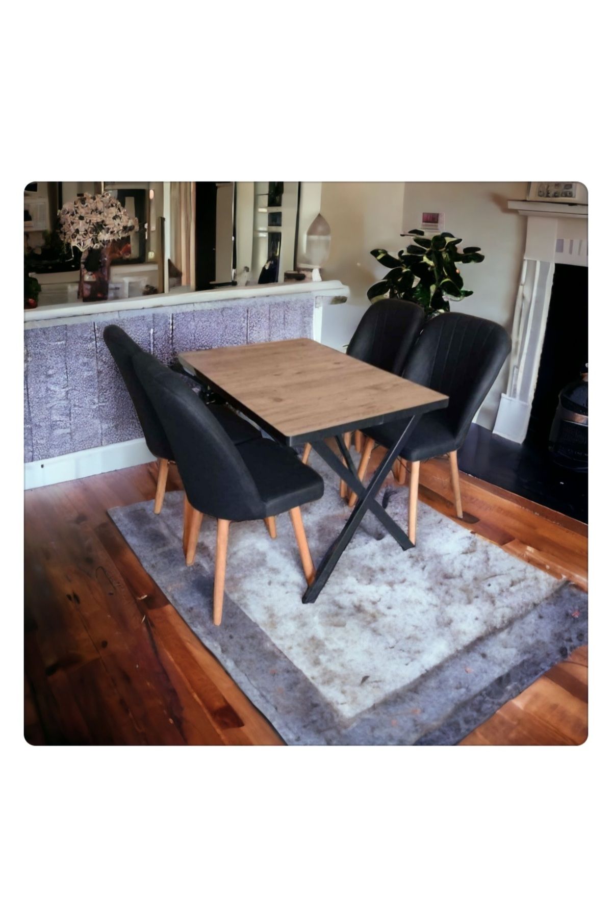 mc mobilya 4 Kişilik Masa Sandalye Takımı Mutfak Masası Takımı Salon Masası Yemek Masası Masa Takımı
