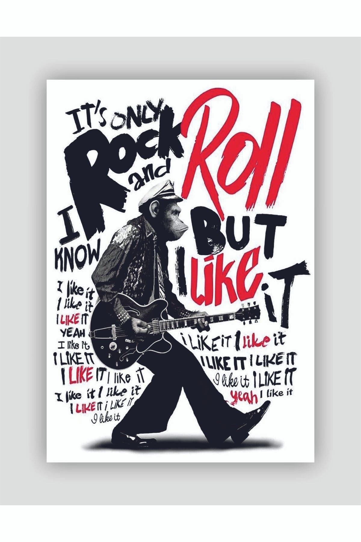 fırsatlar diyarı It´s Only ROCK and ROLL Punk Rock Metal Duvar Posteri - Kalın Kağıt - Çerçevesiz