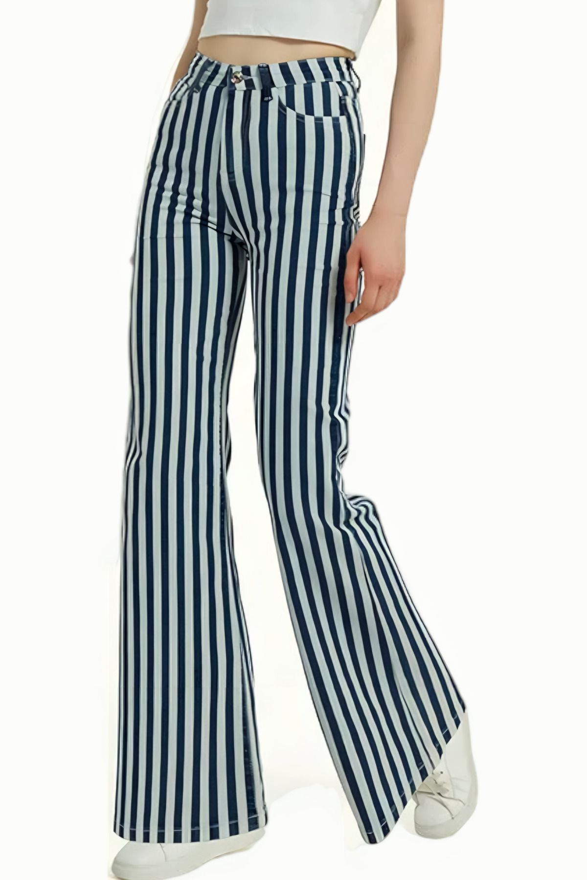 Carpe Striped Straight Pantolon
