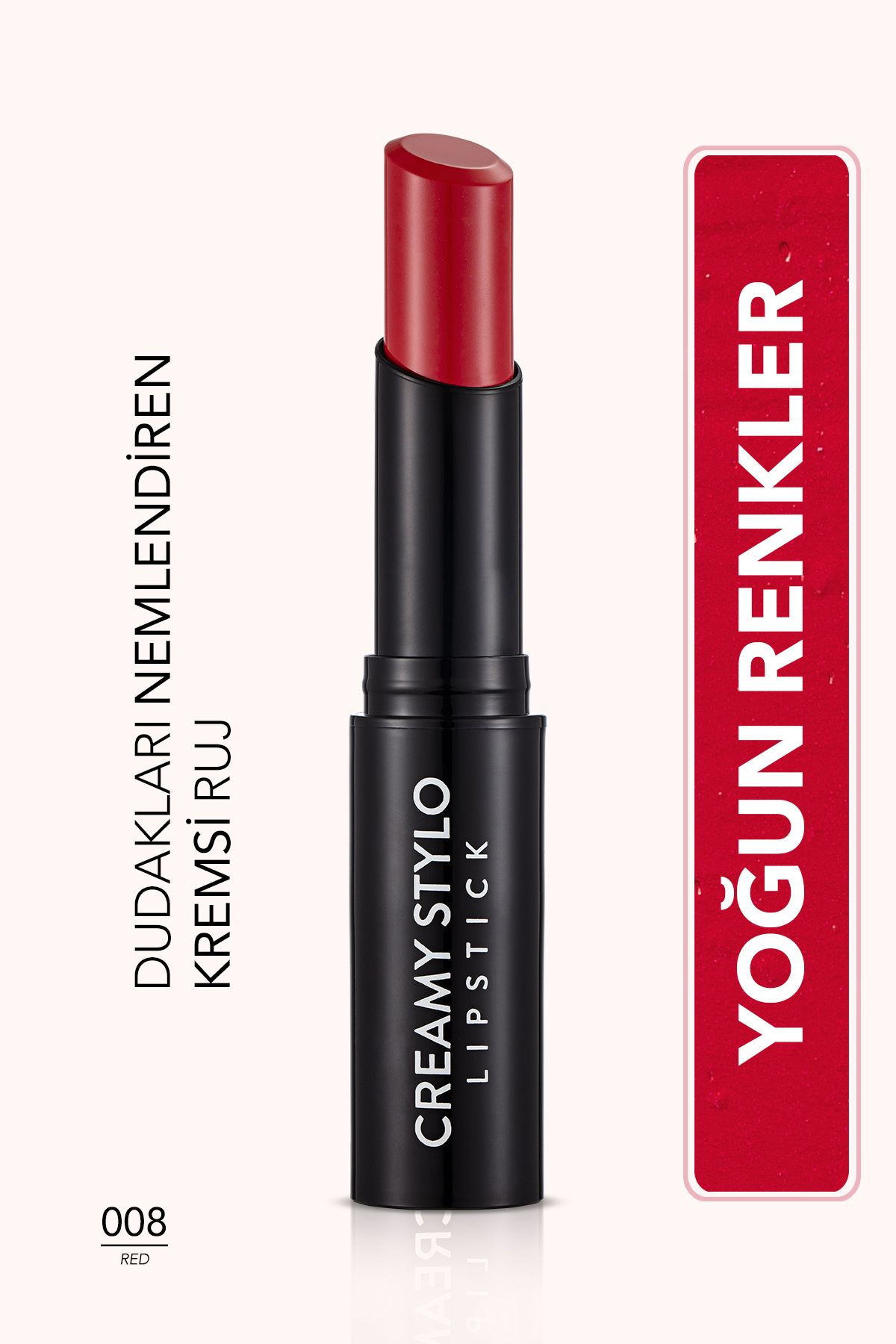 Flormar Yarı Parlak Stick Ruj- Creamy Stylo Lipstick -008 Red-8682536013680