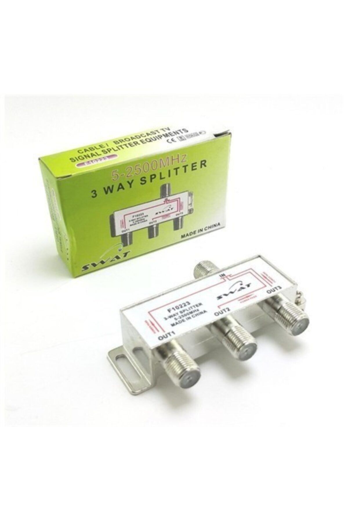 Swat Splıtter 1/3 5-2500mhz Tek Gelen Sinyali 3 Çıkışa Böler 1/3 Splıtter F10223