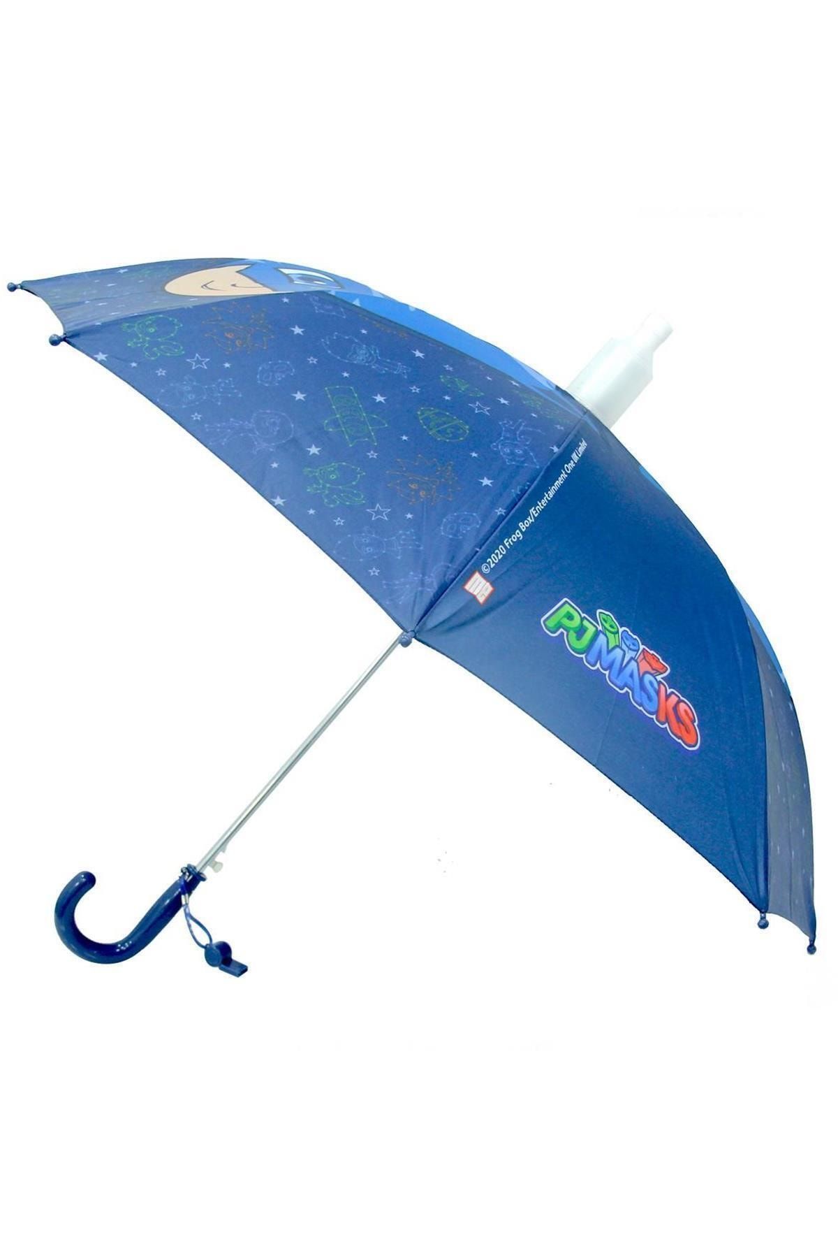 Genel Markalar Pjmasks Lisanslı Çocuk Şemsiyesi 8 Telli Mavi Şemsiye