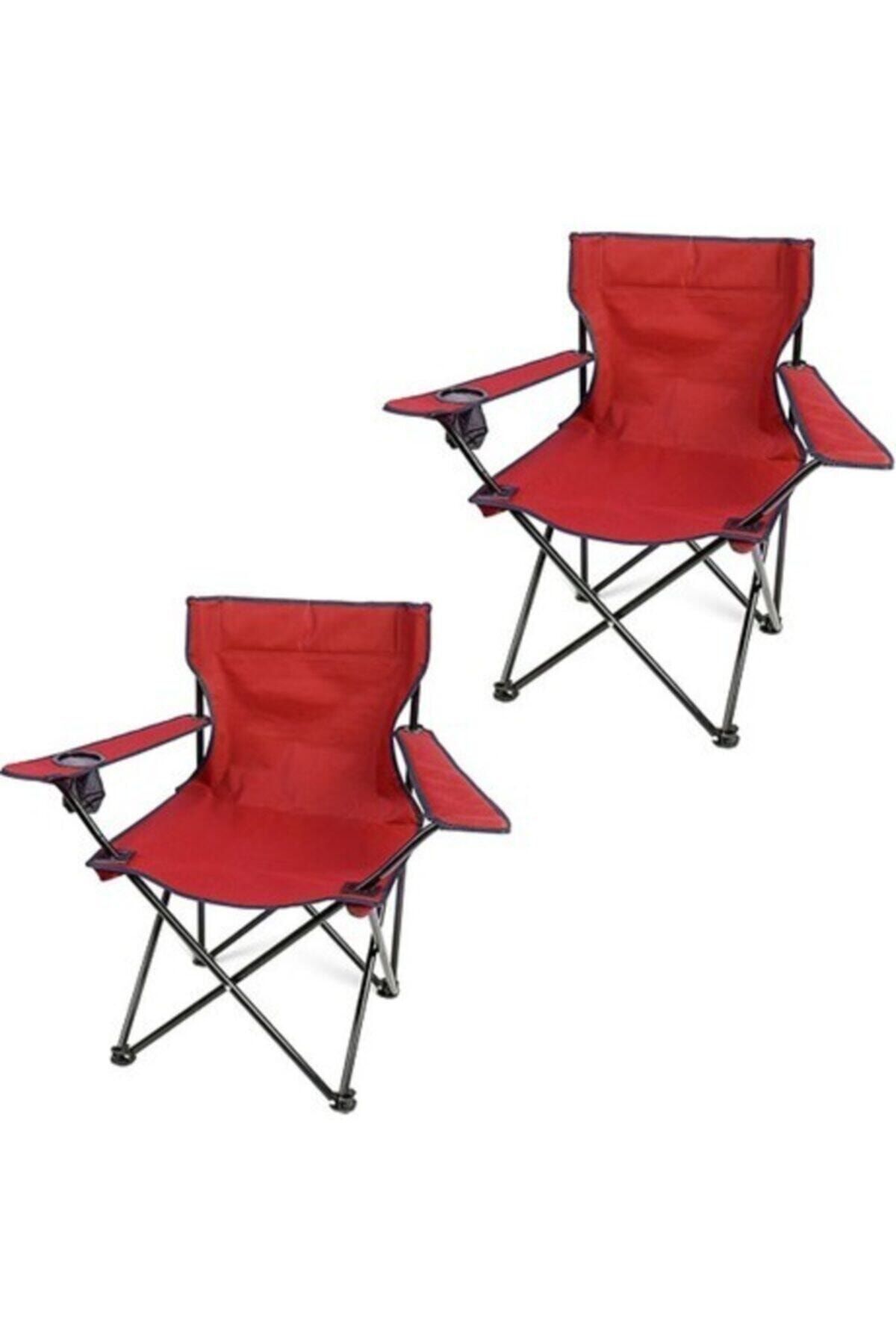 Toysan Moccastyle Katlanır Çantalı Kamp Sandalyesi Kırmızı 2 Adet
