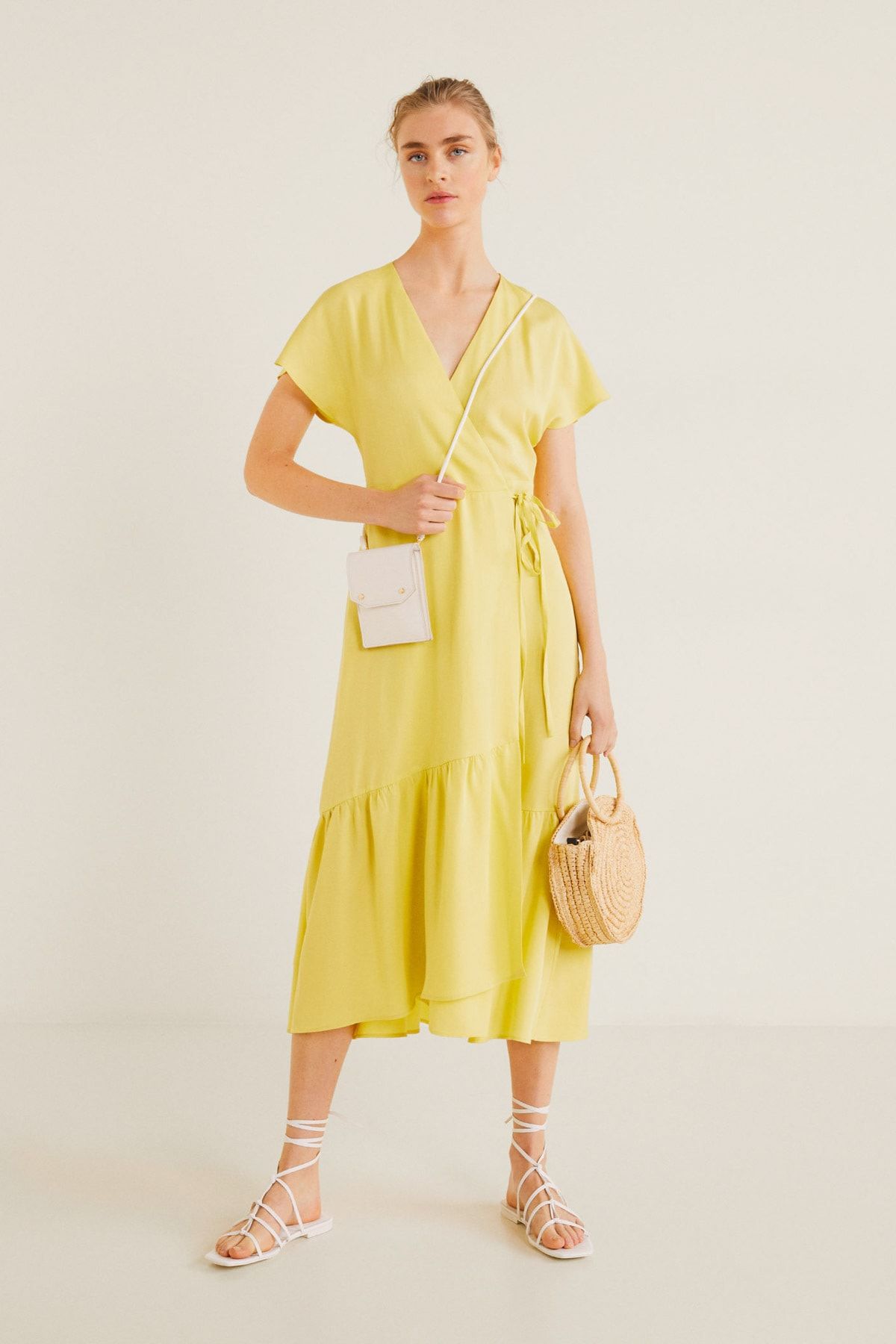 MANGO Kadın Sarı Elbise 51050756