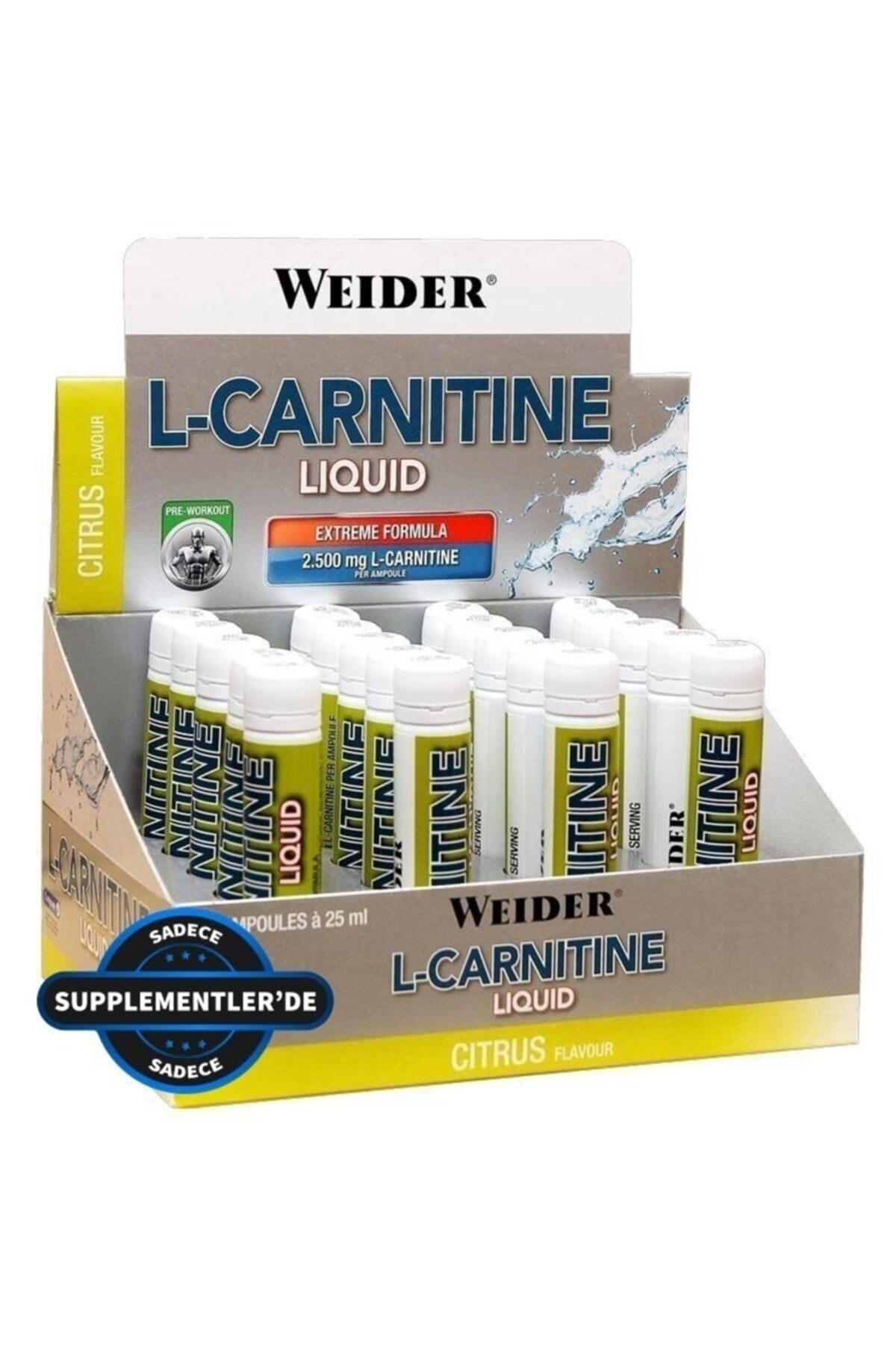 Weider L-carnitine Liquid 2500 Mg 20 Ampül - Limon