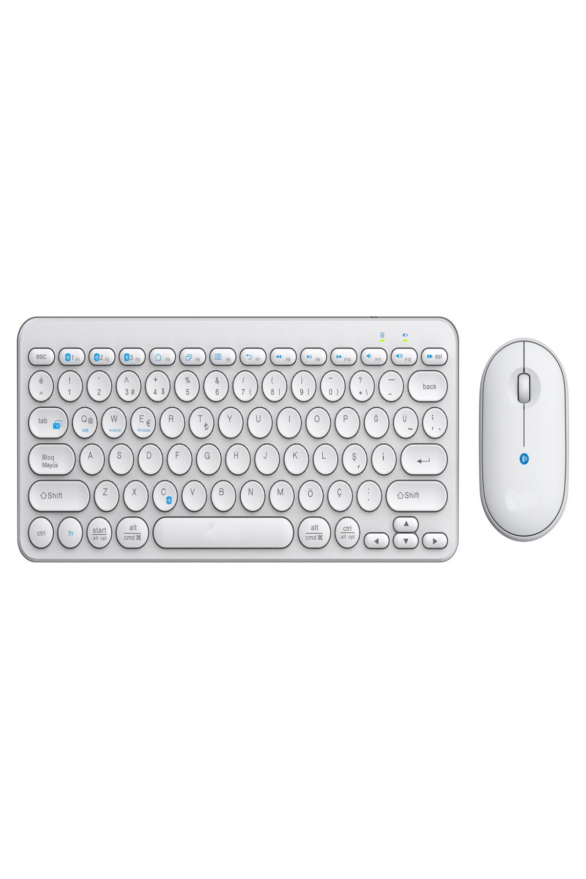 batcell Bluetoothlu Kablosuz Klavye Mouse Seti Türkçe Q Klavye Sessiz