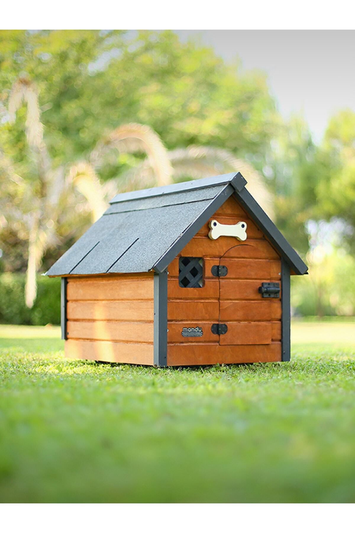 MANDU Isı Yalıtımlı Ahşap Kedi-köpek Kulübesi (SMALL)