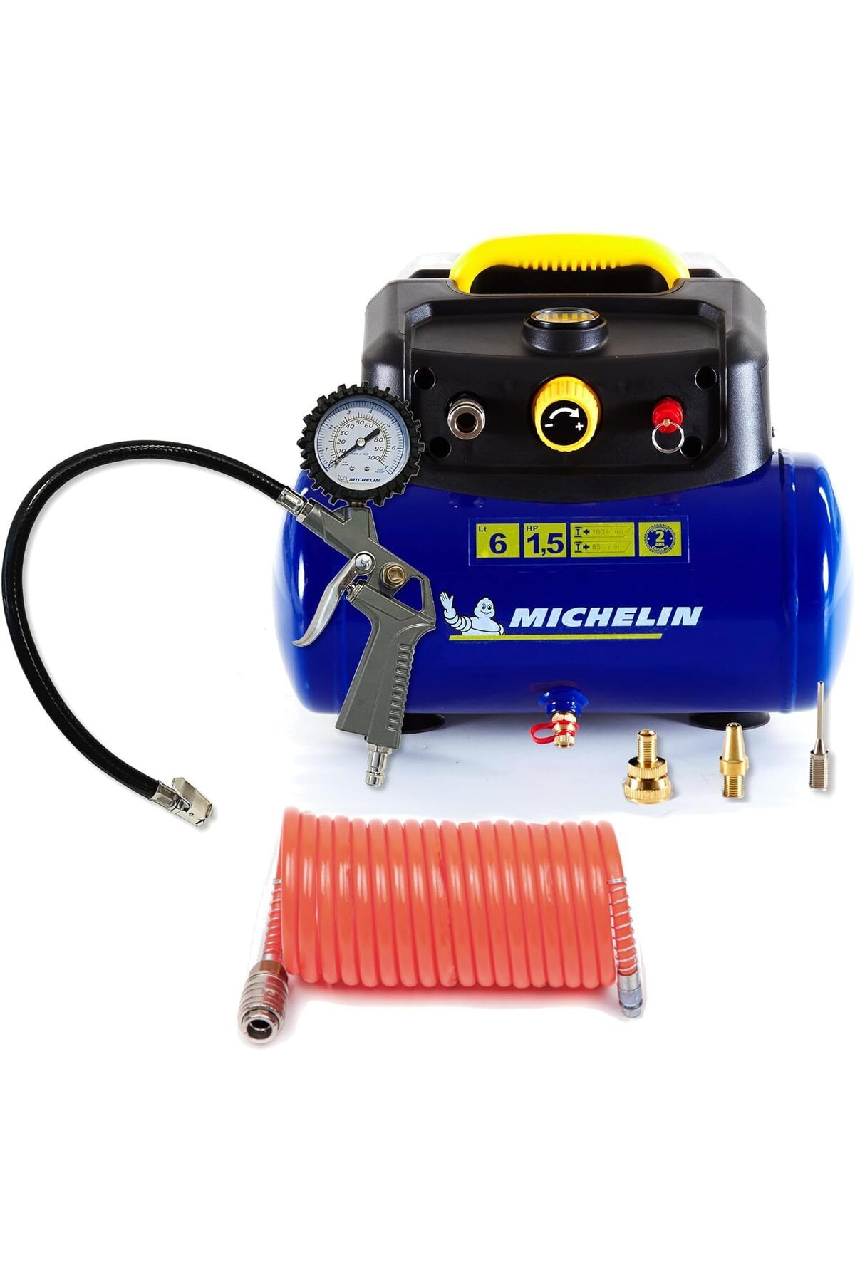 Michelin MBL6 taşınabilir hava kompresörü, 6 litre yağsız hava kompresörü + kit