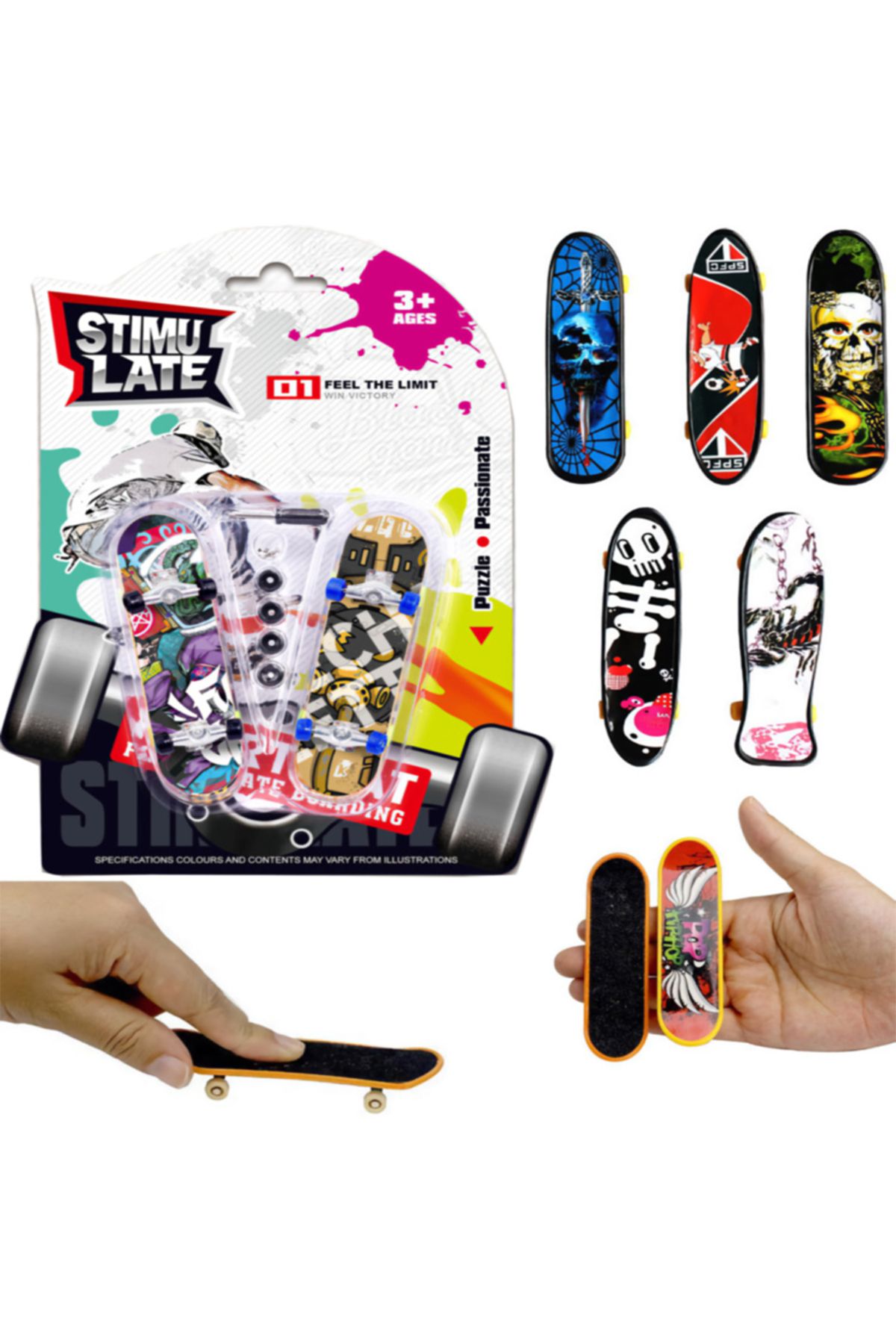 Cici Oyuncak Fingerboard Skate Parmak Kaykay 2'li Paket Ve Aksesuarlar