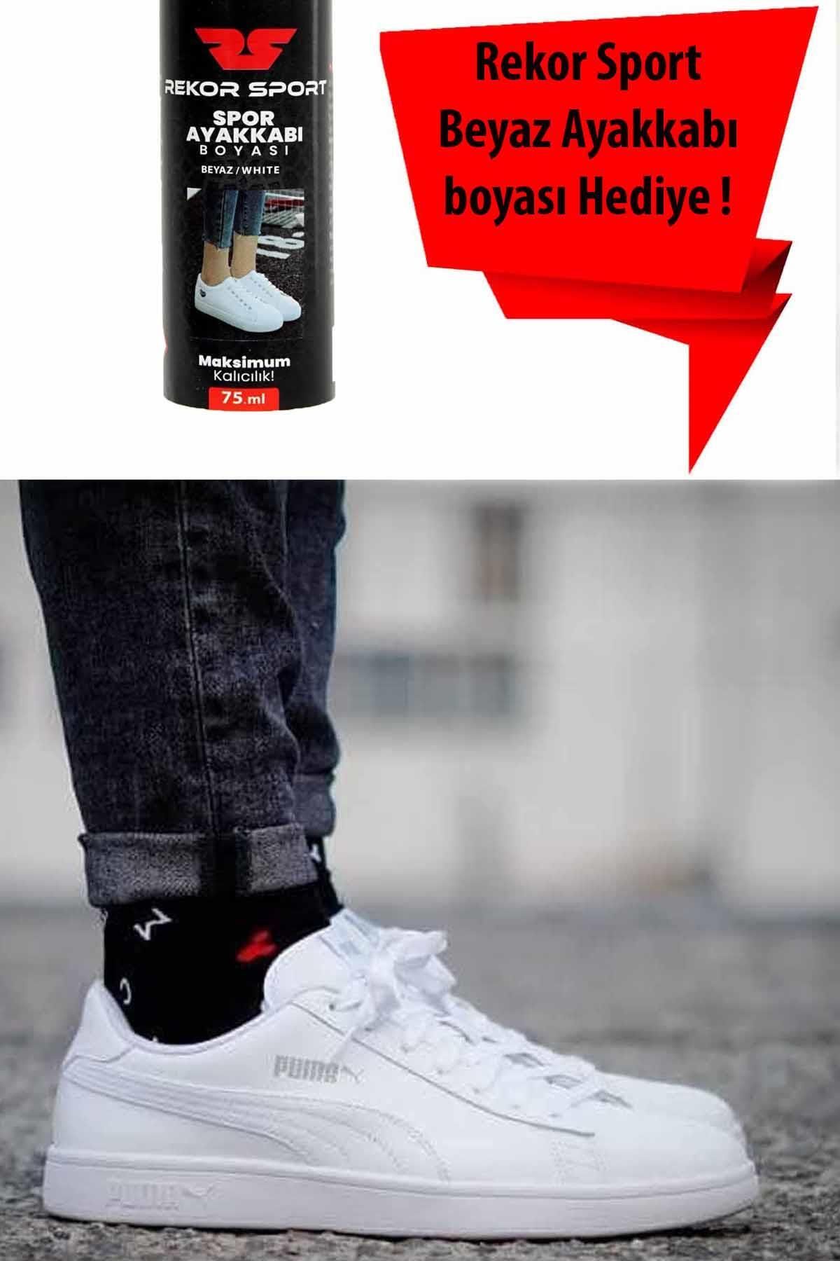 Puma Smash 3.0 (Beyaz Spor Ayakkabı Boyası Hediyeli ) Unisex Sneaker Ayakkabı 392336-09 BEYAZ