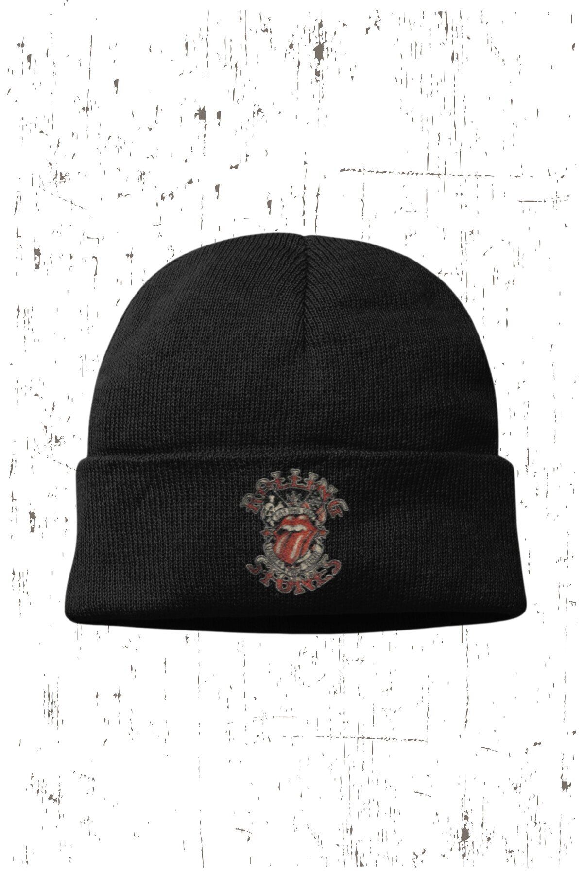 Fuddy Unisex Rolling Stones 2 Yazılı Katlamalı Bere, Rock Metal Premium Baskılı Outdoor Kışlık Şapka
