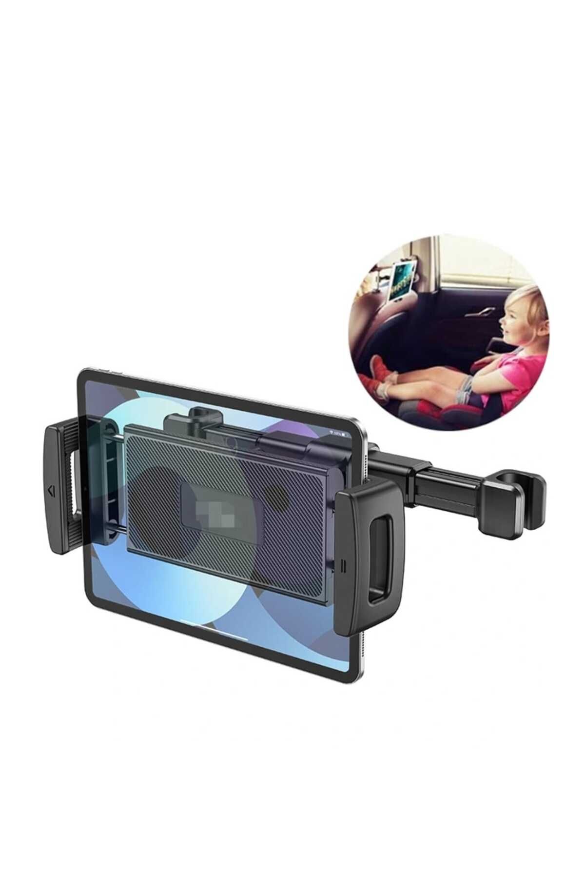 Asfal Araç içi Koltuk Arkası Telefon ve Tablet Tutucu 360° Dönebilir Yatay ve Dikey Kullanılır
