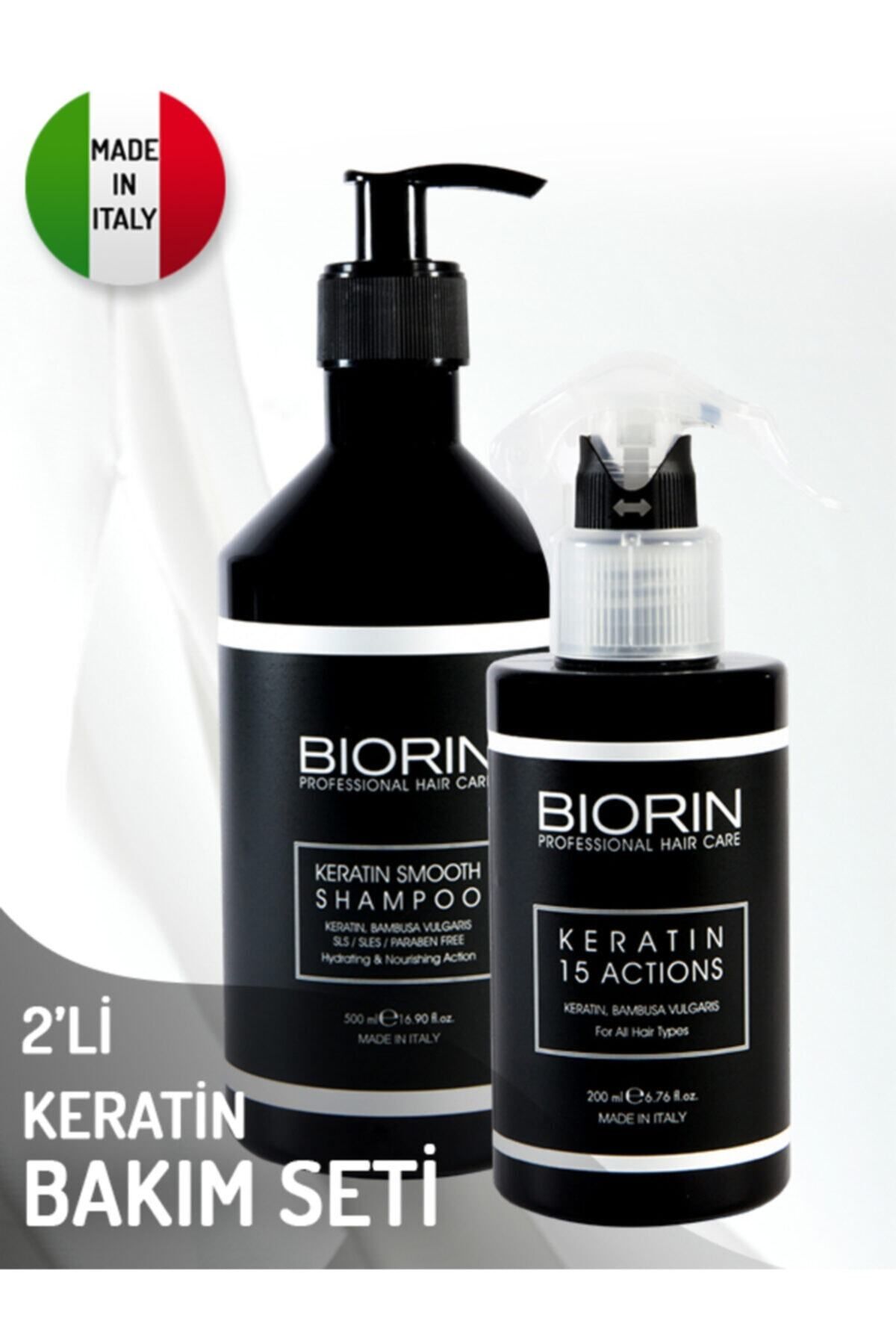 Biorin 2'li Keratin Bakım Seti (Şampuan-15 Faktör Saç Spreyi)