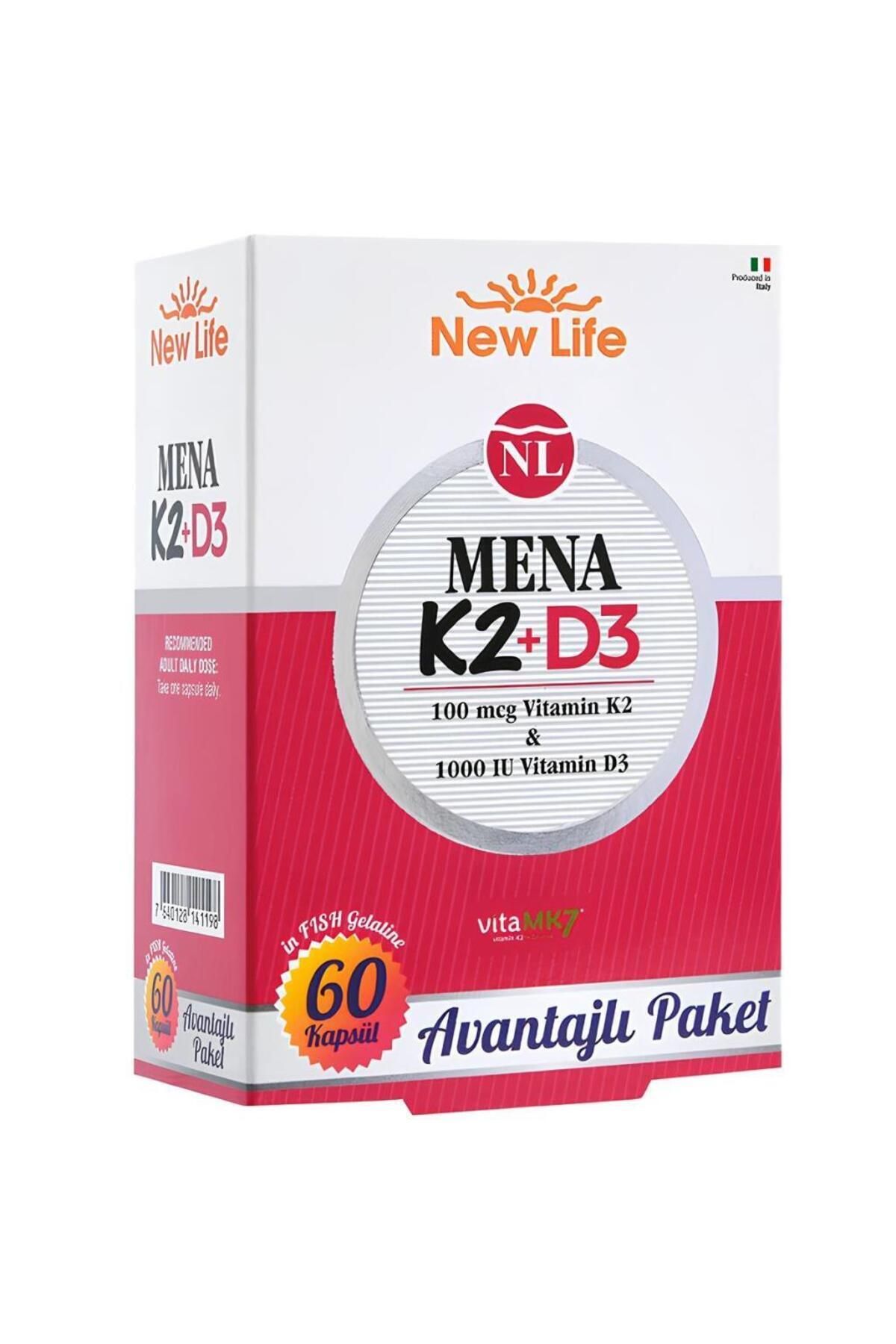 New Life Newlife Mena K2 D3 60 Kapsül