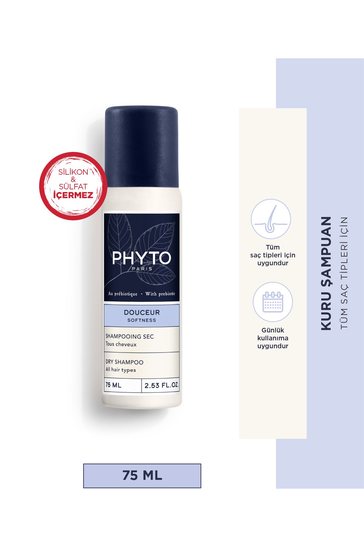 Phyto Softness Dry Shampoo Tüm Saç Tipleri Için Kuru Şampuan 75 ml