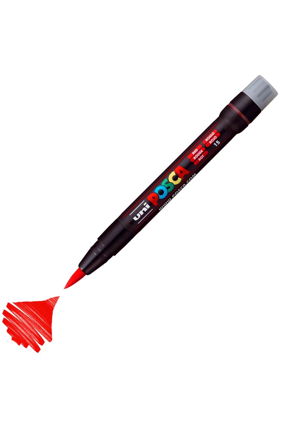 Uni Posca Marker Pcf-350 Brush 0.1-10 Mm Red