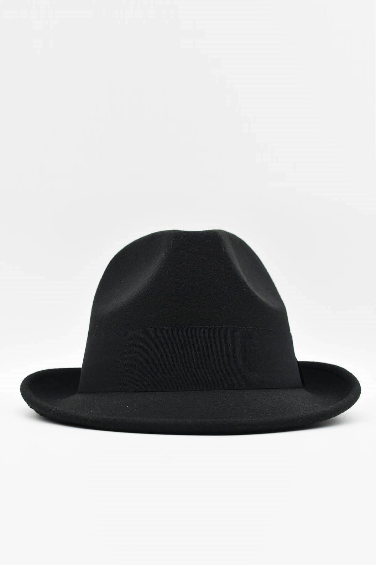 Külah Erkek Siyah Fötr Şapka Kovboy Panama Kasket