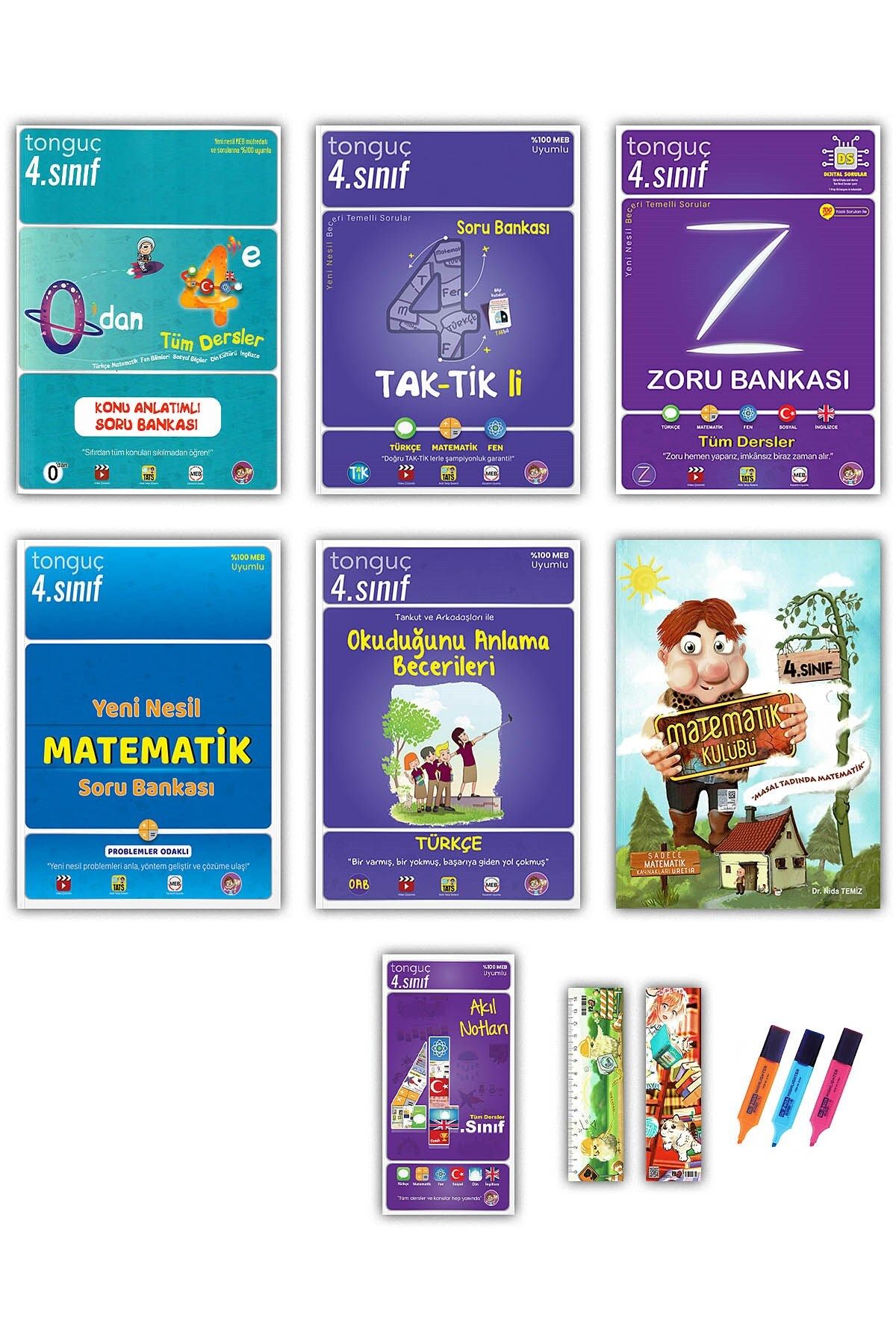 Tonguç Yayınları 4. Sınıf Şampiyon Set 0'dan 4'e Taktikli Zoru Matematik Okuduğunu Anlama Akıl Notları