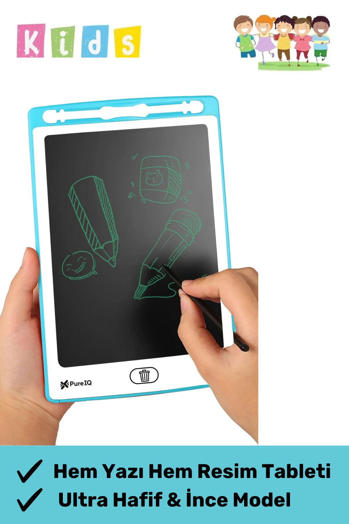 Carlburn Premium Lcd Ekranlı Kalemli Dijital Çizim Tableti Yazı Tahtası Boyama Resim Akıllı Tablet 8,5 Inç
