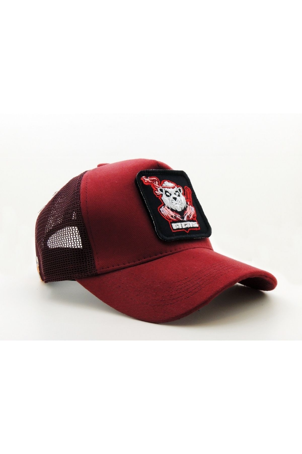 CityGoat Trucker (NAKIŞ) Panda Titas Logolu Unisex Bordo Şapka (CAP)