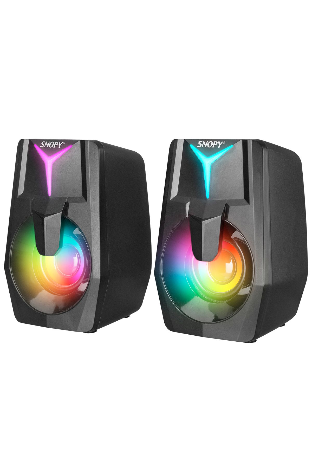 Snopy SN-X22 STYLE 2.0 Multimedia Led Işıklı 3W-2 Siyah USB Gaming Speaker