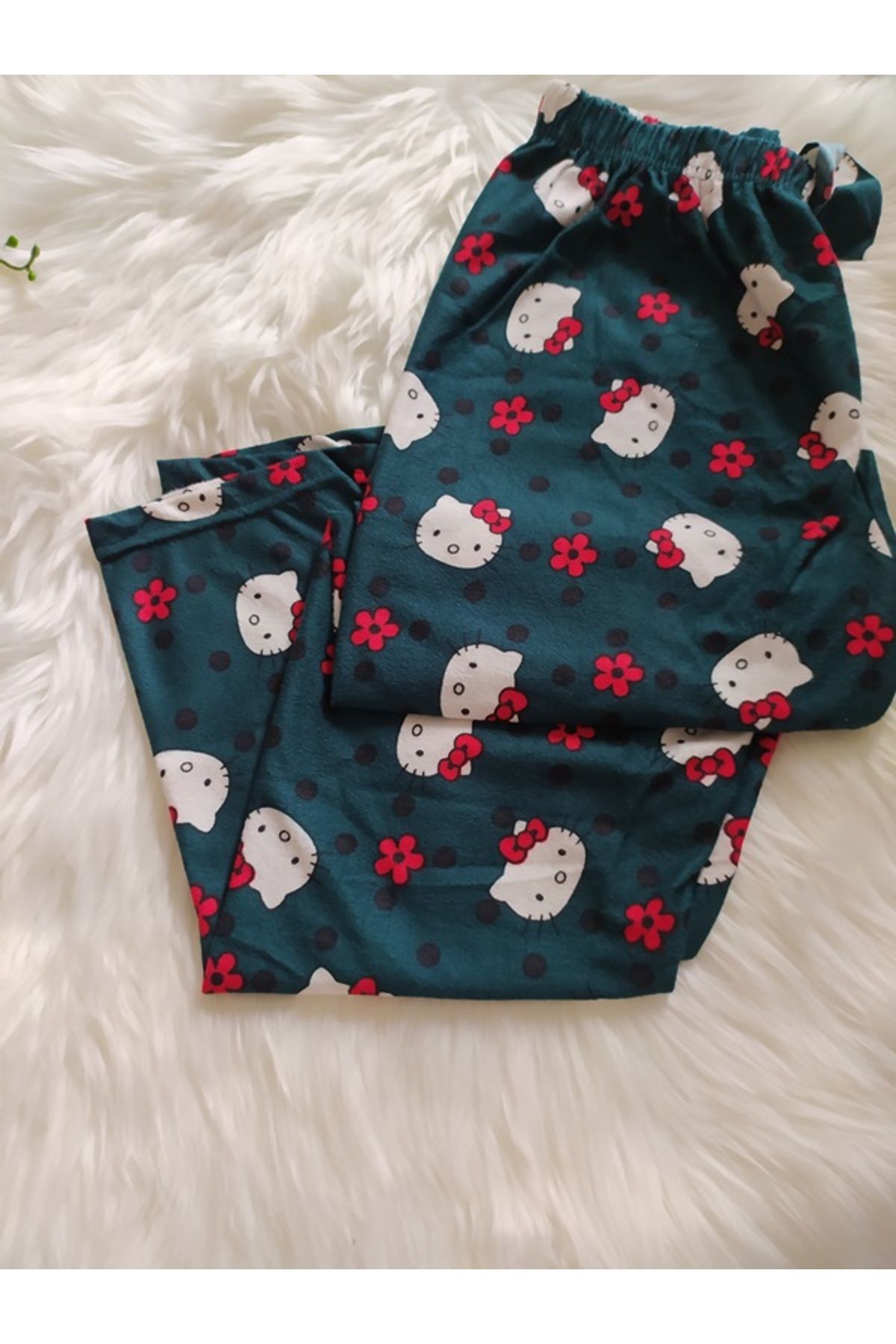 FORA GİYİM Hello Kitty desenli süet pijama altı