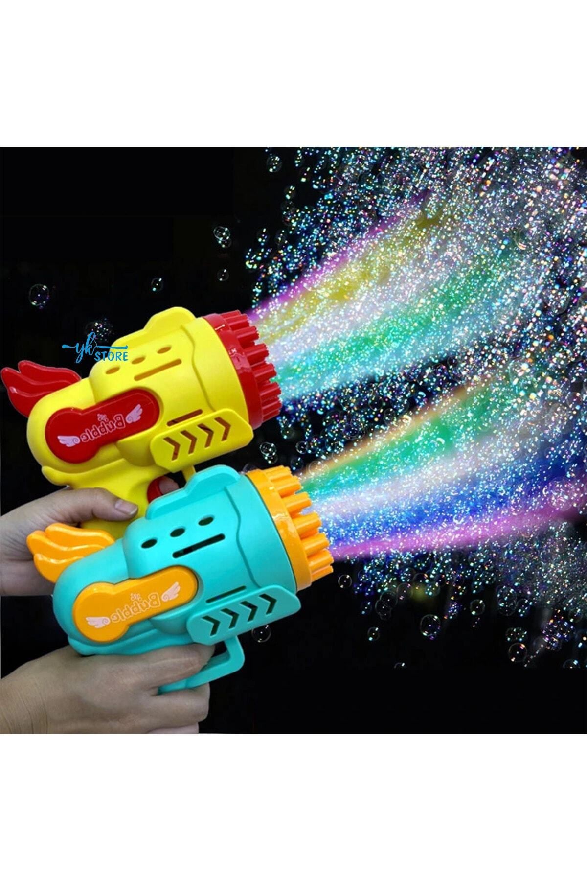 YKSTORE Işıklı Pilli Köpük Baloncuk Makinesi Tabancası Yeni Tasarım Bol Köpük Süper Bubble Gun