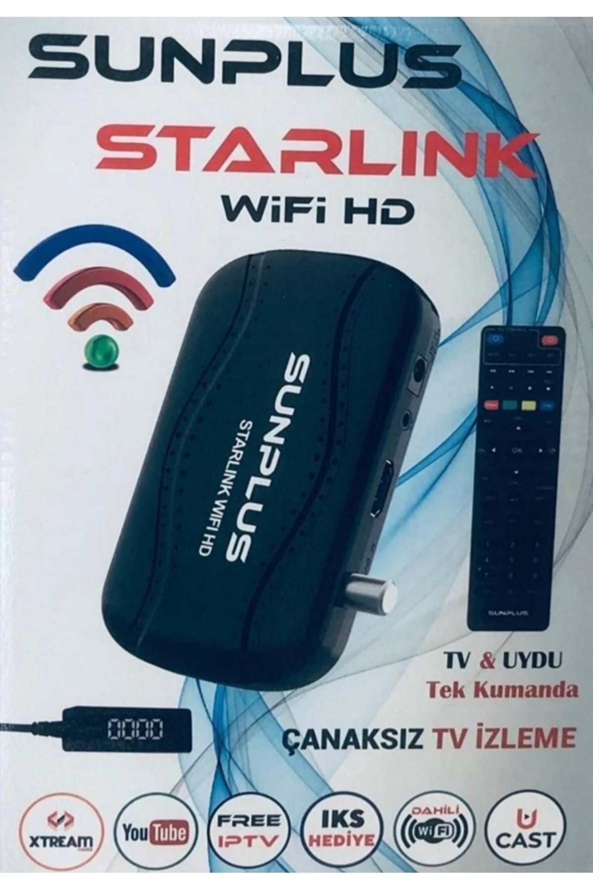 Sunplus STARLINK HD UYDU ALICISI DAHİLİ Wİ-Fİ FULL HD 1080P TV & UYDU TEK KUMANDA