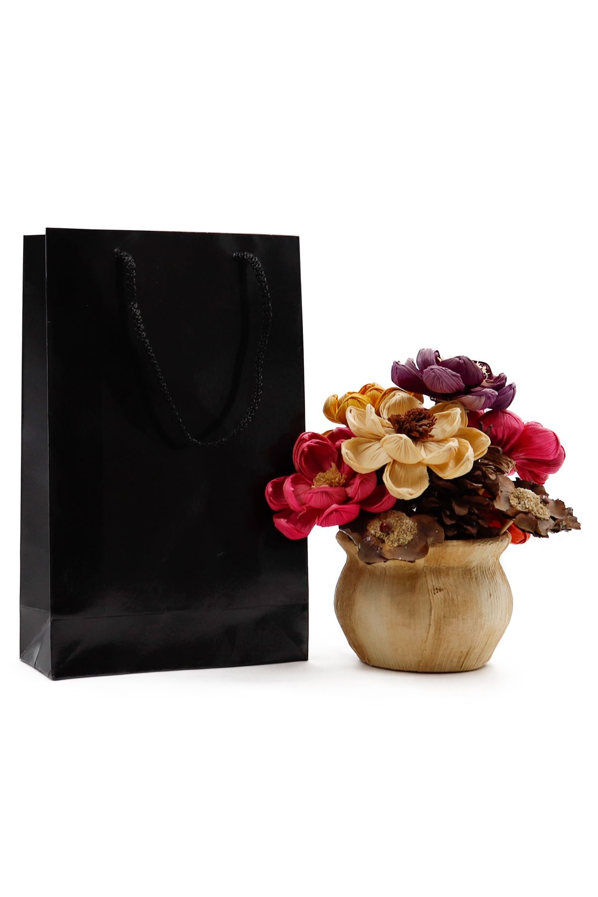 reprodesign Siyah Premium Karton Çanta 17 x 27 x 7 cm 2 Adet Hediye Poşeti