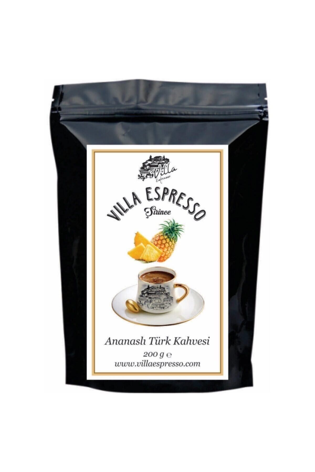 Villa Espresso Ananas Aromalı Türk Kahvesi (200 Gr) Öğütülmüş Ananaslı Kahve