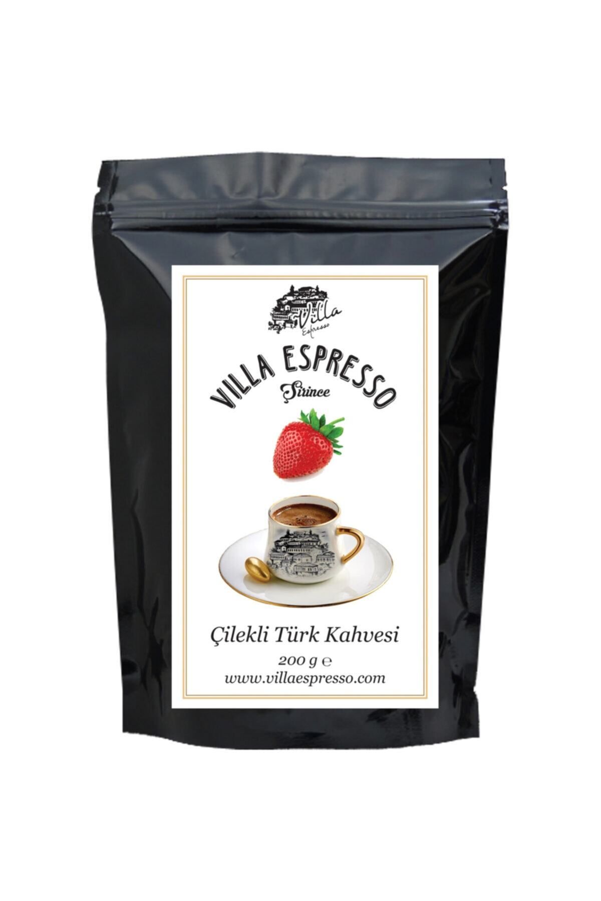 Villa Espresso Çilek Aromalı Türk Kahvesi (200 Gr) Öğütülmüş Çilekli Kahve