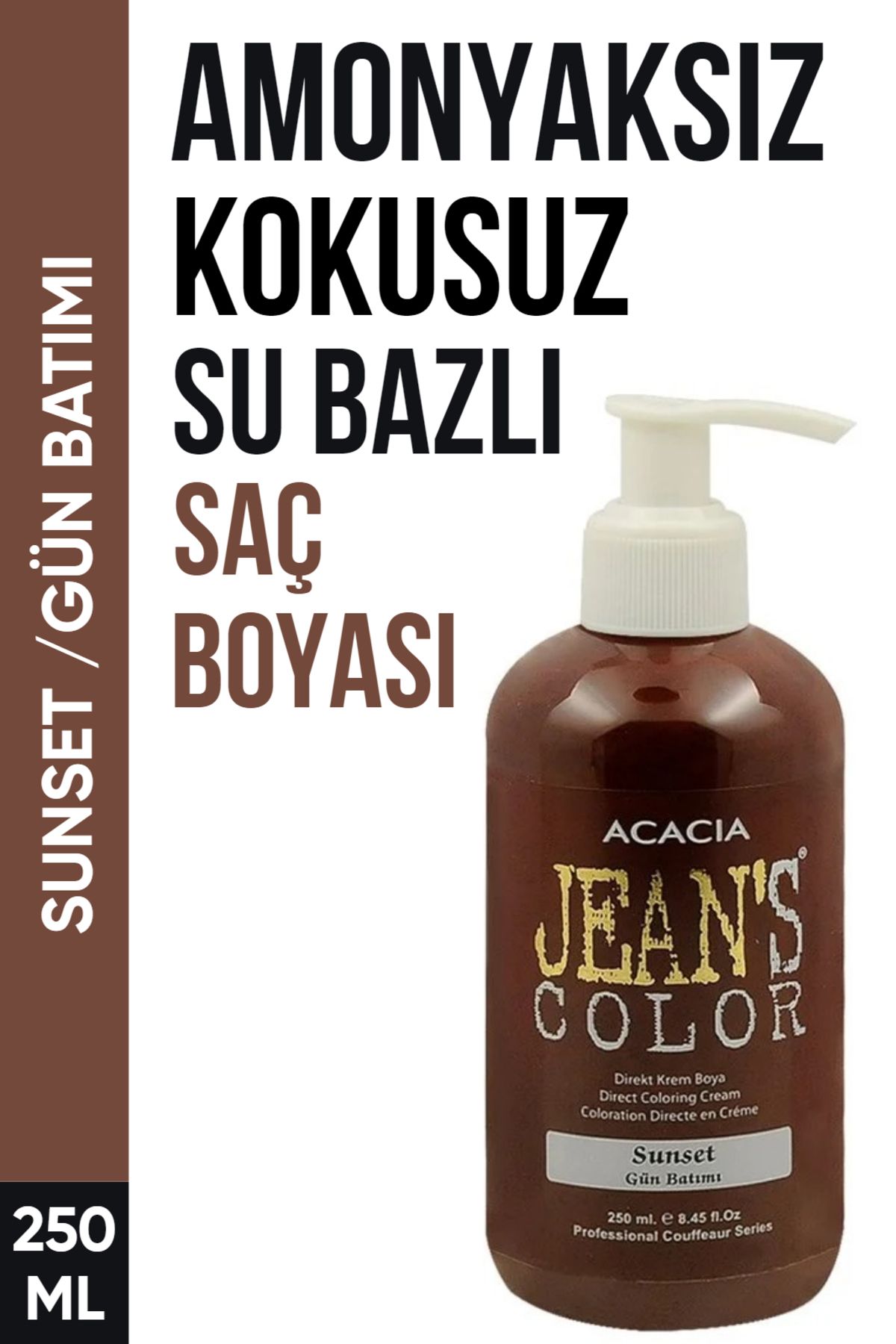 jeans color Amonyaksız Gün Batımı Renkli Saç Boyası 250 Ml Kokusuz Su Bazlı Sunset Hair Dye