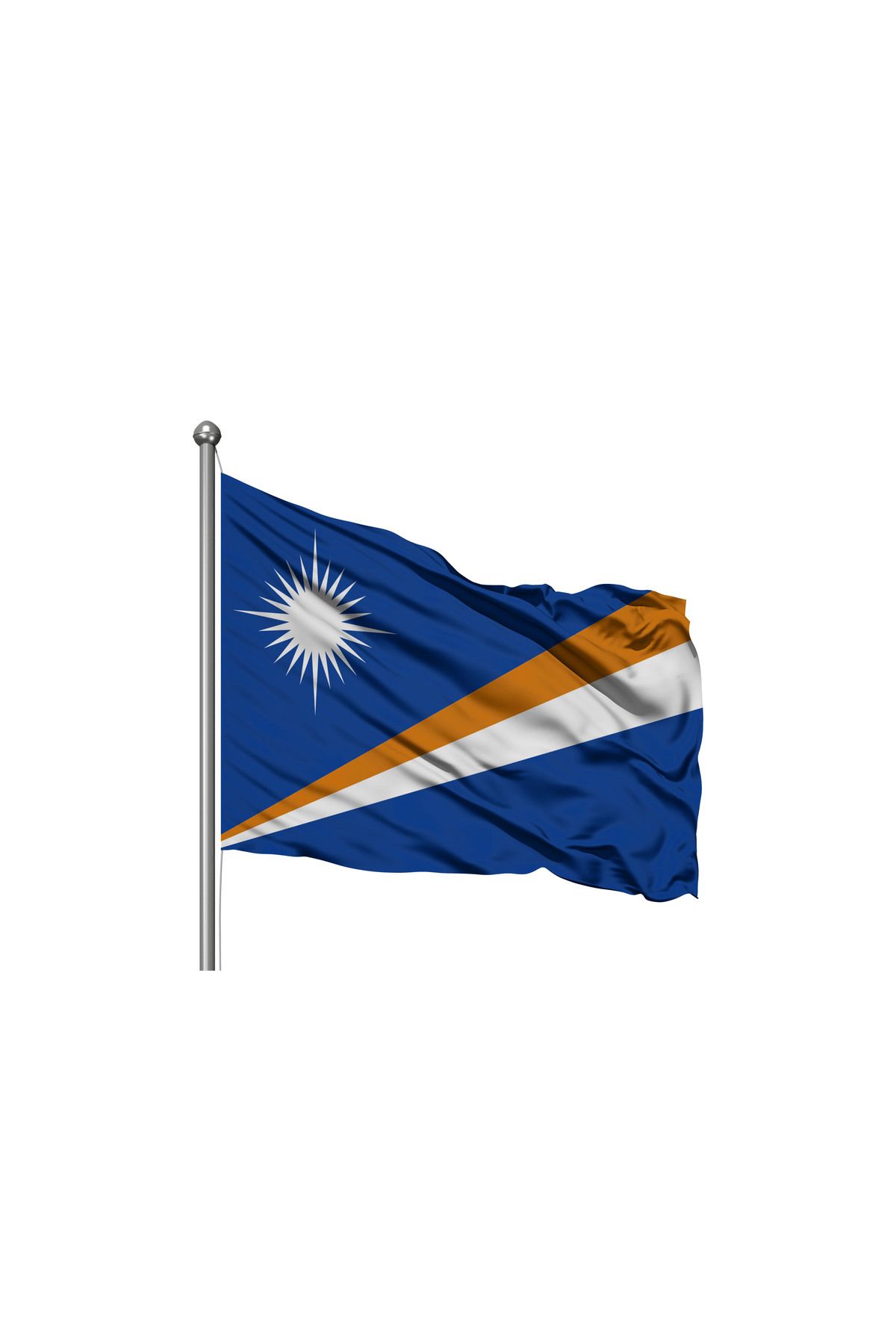 Özel Flama Bayrak Marshall Adaları Devleti Bayrağı - Premium Raşel Kumaş 200x300cm