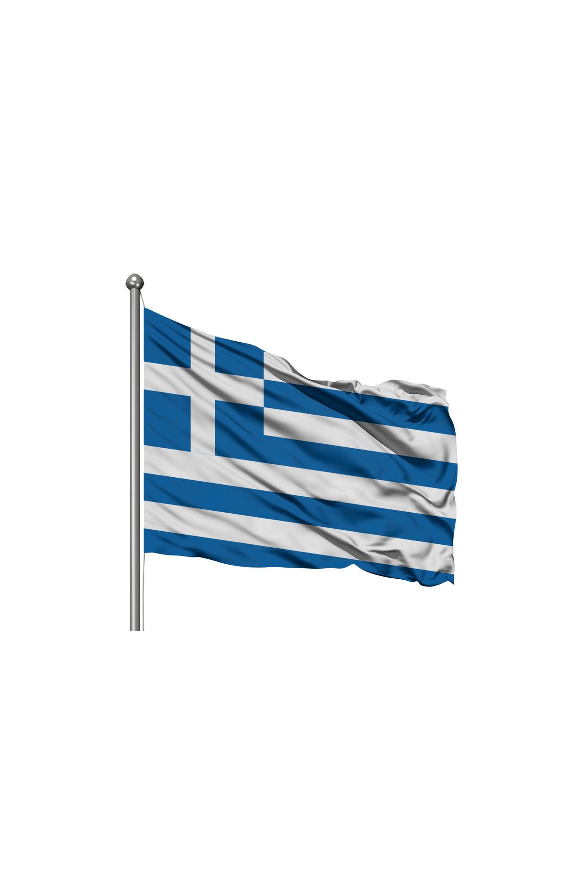 Özel Flama Bayrak Yunanistan Devleti Bayrağı - Premium Raşel Kumaş 70x105cm